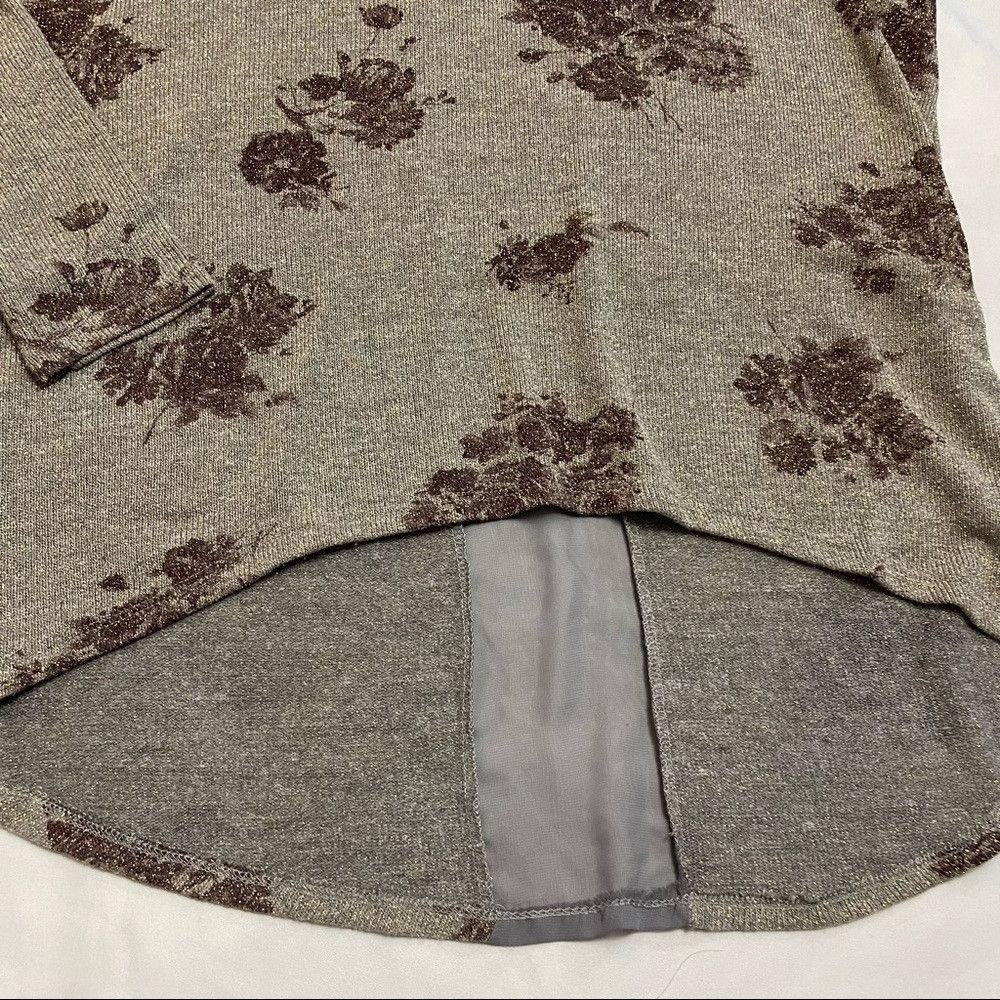 Other Lush Sparkle Floral Sweater Tunic With Back Sheer Panel Siz Size L / US 10 / IT 46 - 9 Thumbnail