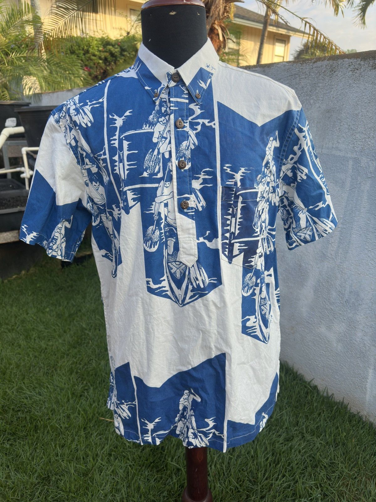 Other Nake’u Awai Hawaiian Shirt Honolulu HI Men's XL Blue/White Size US XL / EU 56 / 4 - 1 Thumbnail