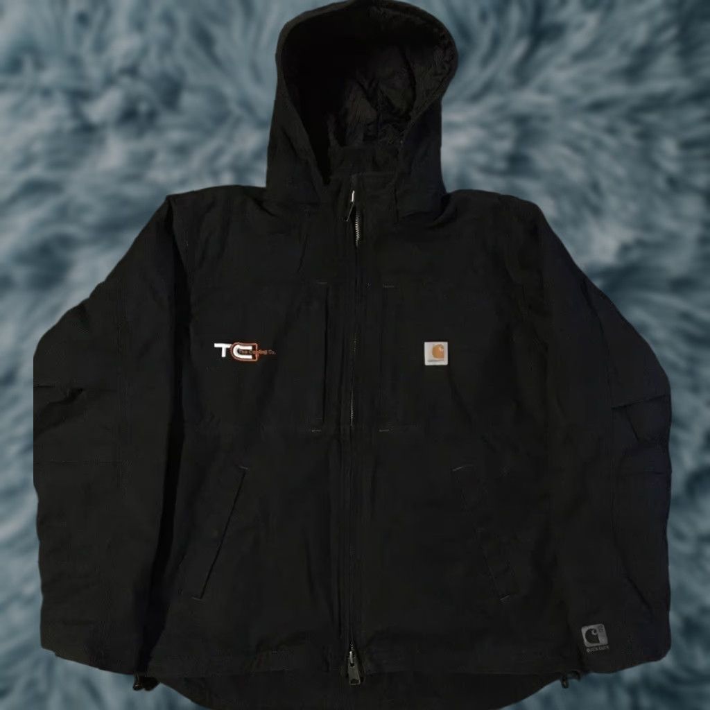 Carhartt VINTAGE Carhartt Jacket L Black 3M Quick Duck Hooded Me chanic Grunge 90s Trucker biker Punk 80s Mens Size US L / EU 52-54 / 3 - 1 Thumbnail