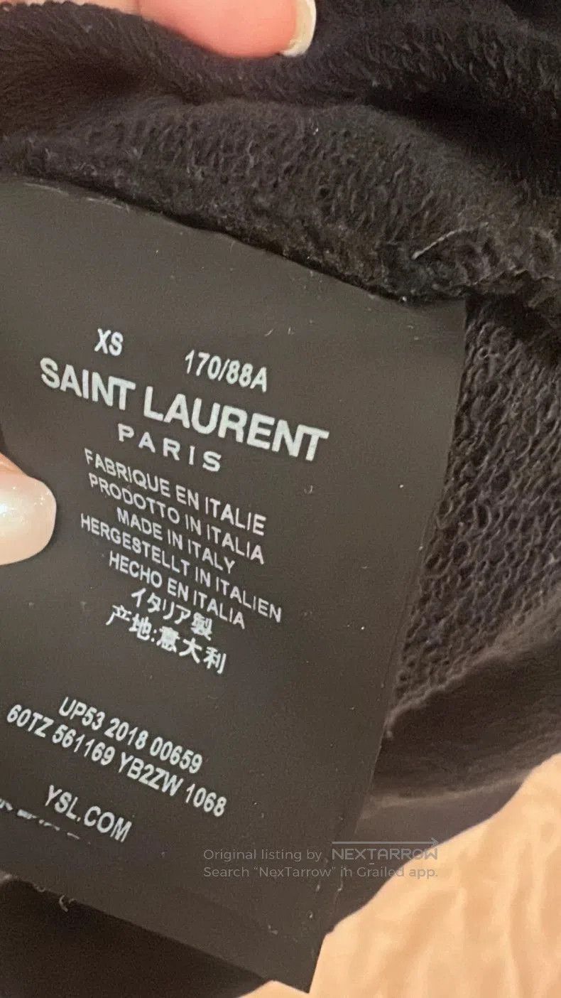 Saint Laurent Paris Saint Laurent Black Hoodie with Logo. Size US XS / EU 42 / 0 - 5 Thumbnail