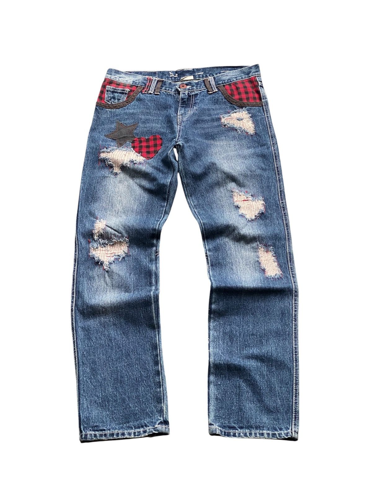 Japanese Brand RARE Y2K JAPANESE BRAND BLUEMOONBLUE CRASH REPAIR Size US 34 / EU 50 - 10 Thumbnail