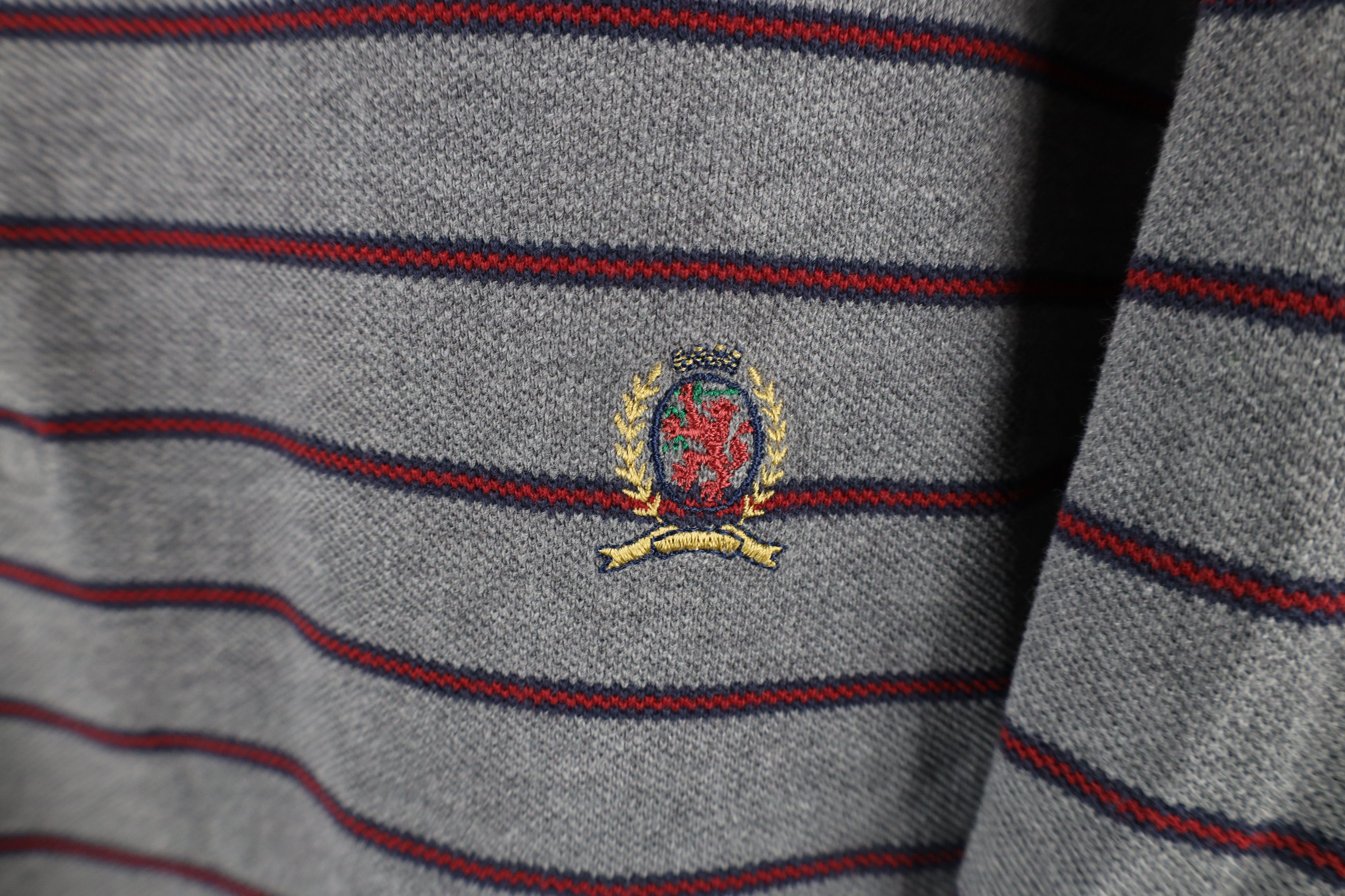 Tommy Hilfiger × Vintage Vintage 90s Tommy Hilfiger Striped Long Sleeve Rugby Polo Size US XXL / EU 58 / 5 - 4 Thumbnail