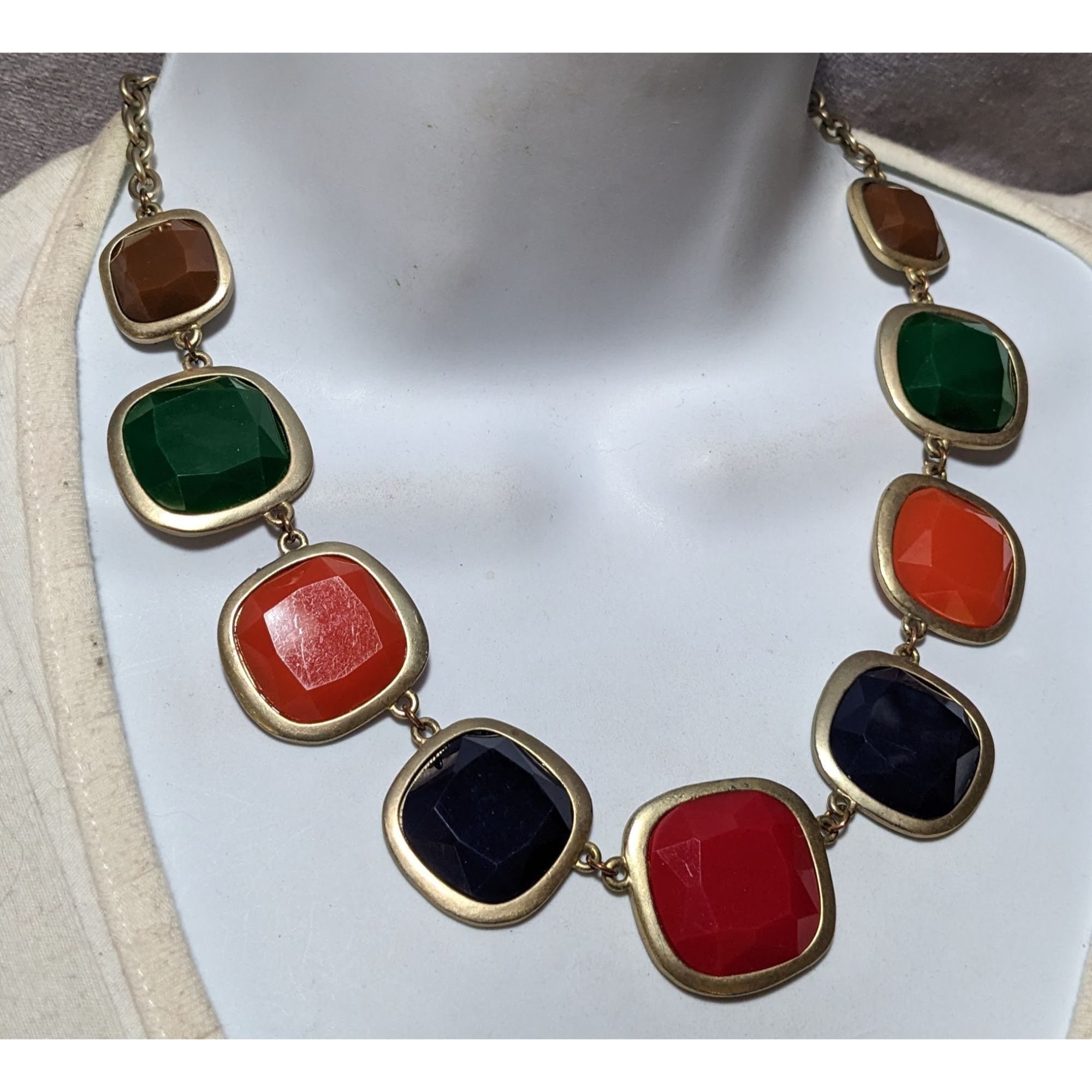 Other Retro Rainbow Chunky Gemmed Statement Necklace Size ONE SIZE - 7 Thumbnail