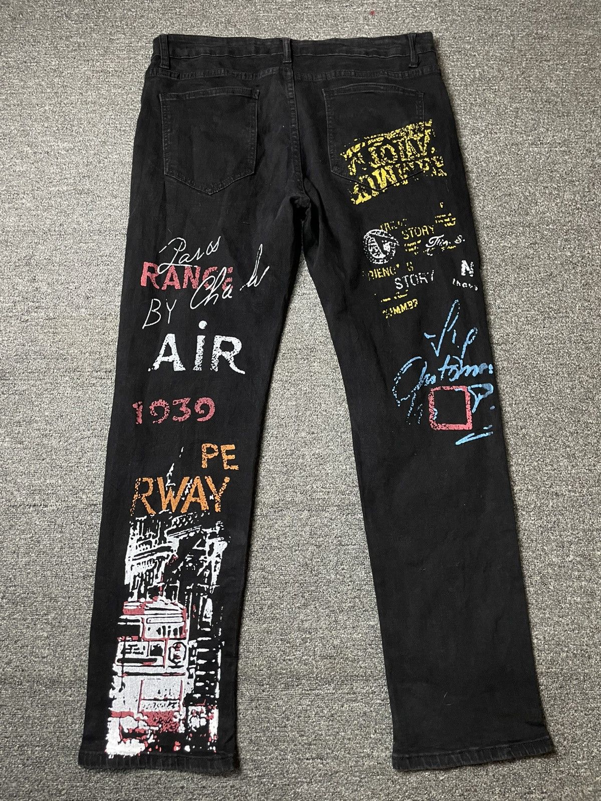 Japanese Brand × Vintage Creative Graffiti Graphic Print Stretching Jeans (92) Size US 36 / EU 52 - 9 Thumbnail