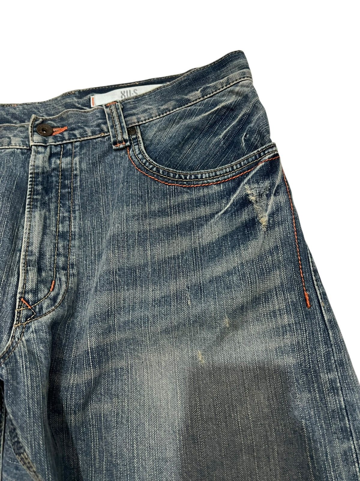 Edwin 💥Baggy💥Vintage Edwin XVS Faded Distress Backle Back Jean Size US 37 - 7 Thumbnail