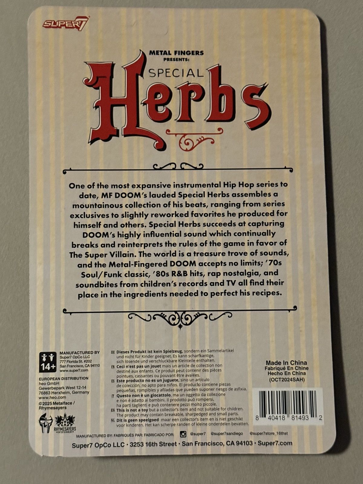 MF Doom Super 7 MF Doom Special Herbs Re Action Figure Brand New DS Size ONE SIZE - 6 Thumbnail