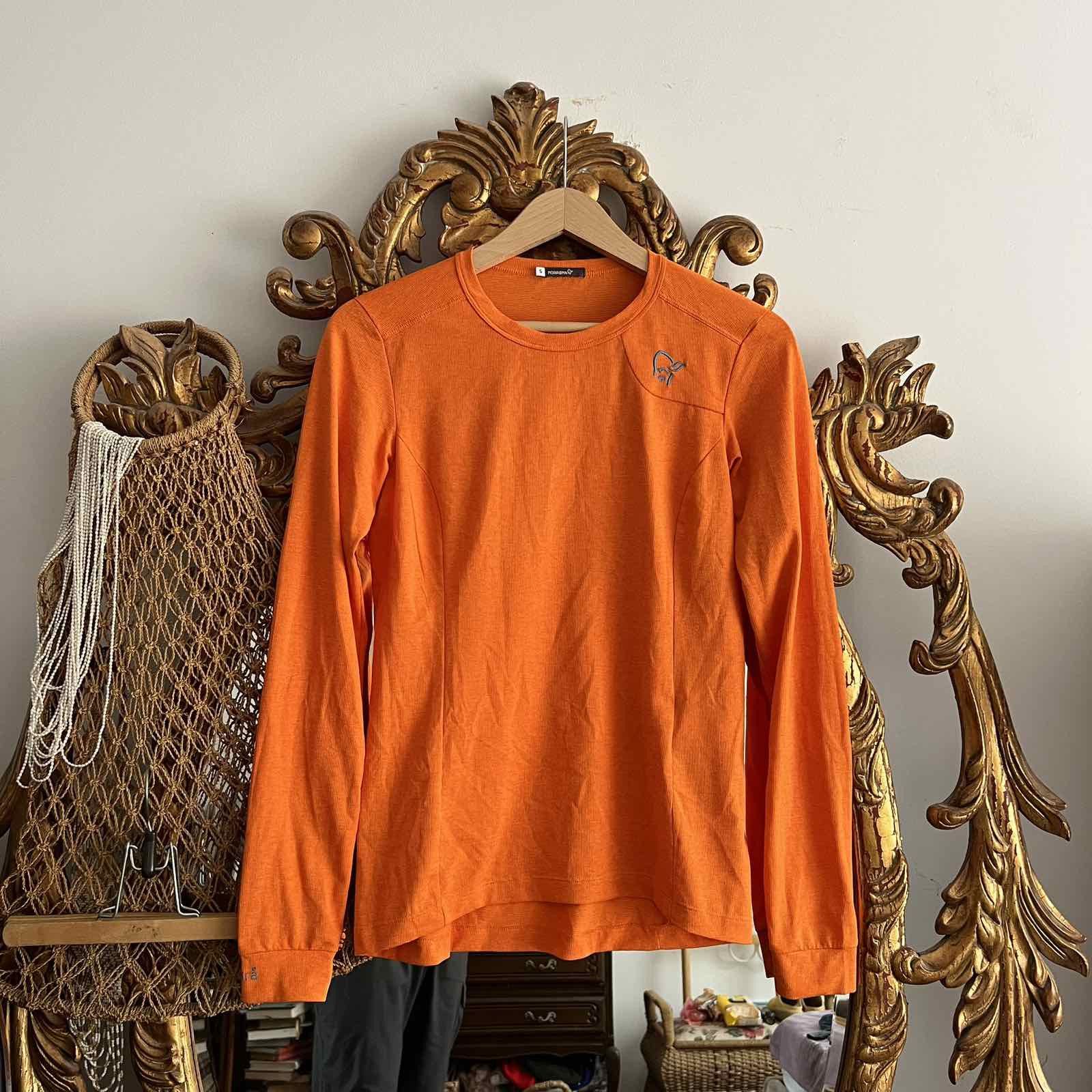 Norrona NORRONA Fjora Longsleeve Men Sz S Outdoor Trekking Orange Size US S / EU 44-46 / 1 - 1 Thumbnail