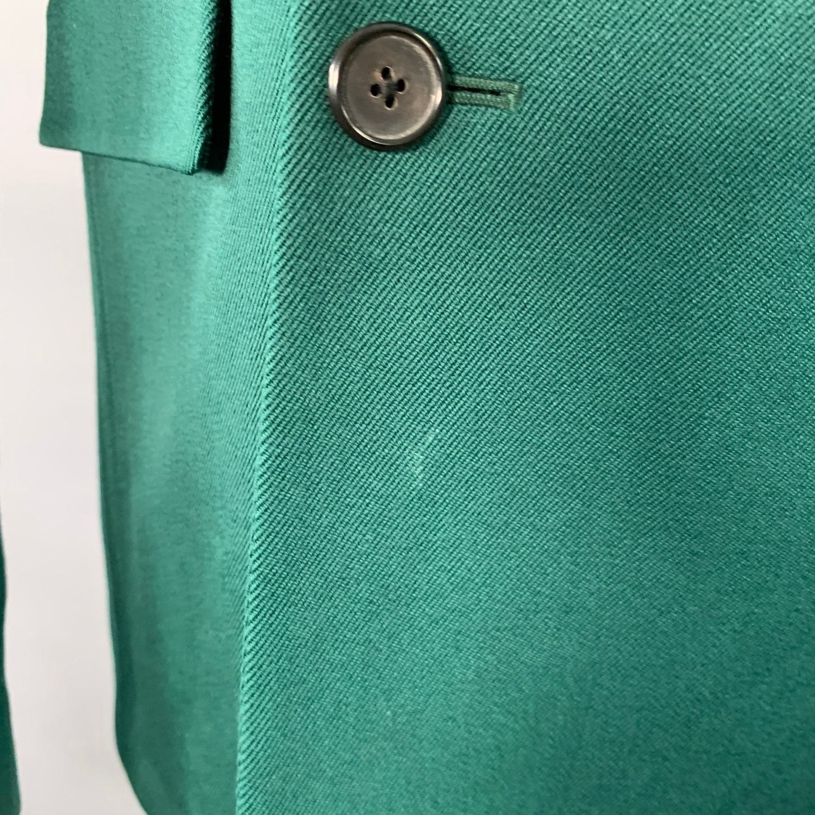 Calvin Klein 205W39NYC Green Wool Twill Double Breasted Peak Lapel Sport Coat Size 36R - 5 Thumbnail