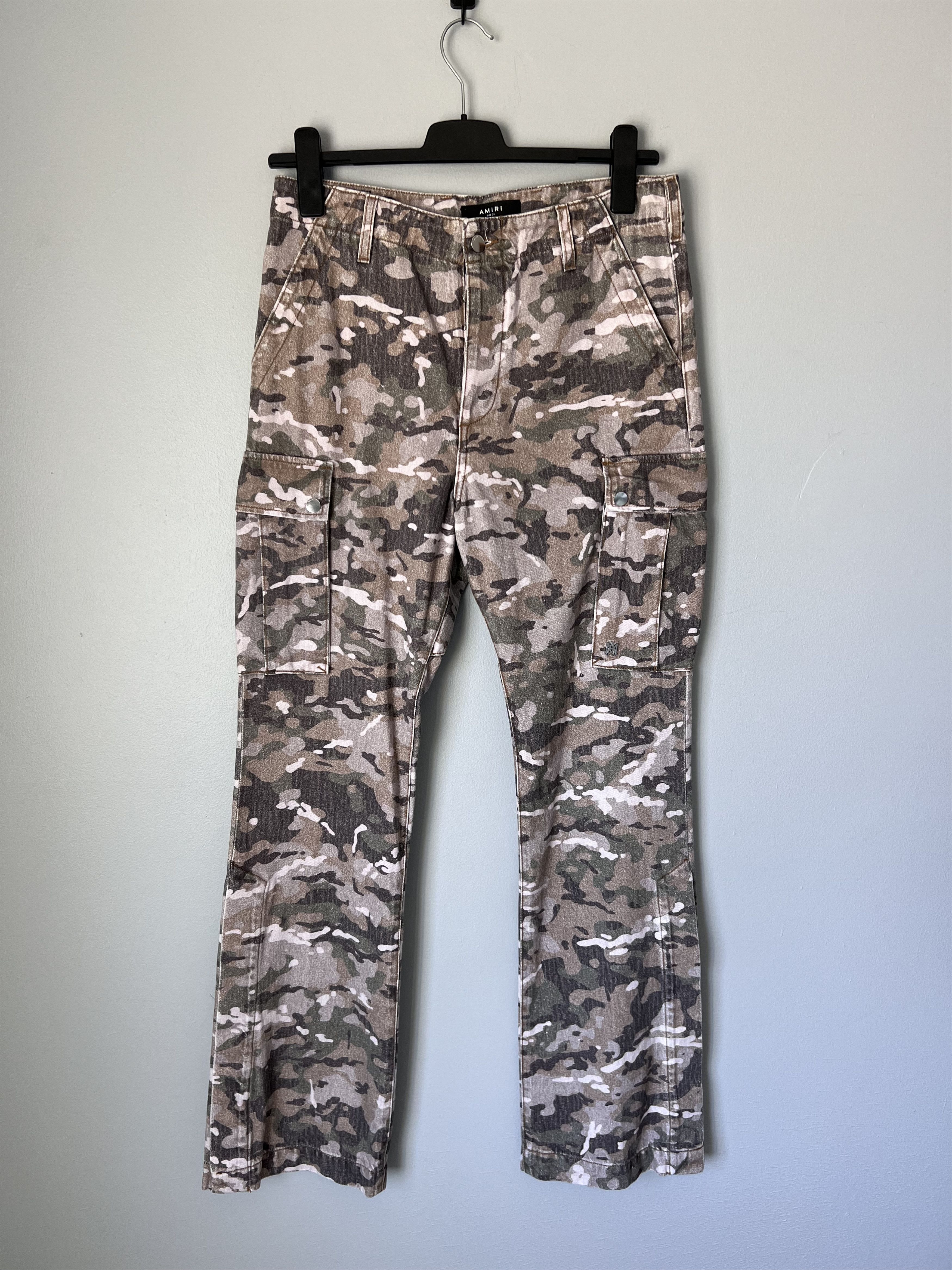 Amiri Amiri M65 Cargo Kick Flare Cargo Pants Green Camo