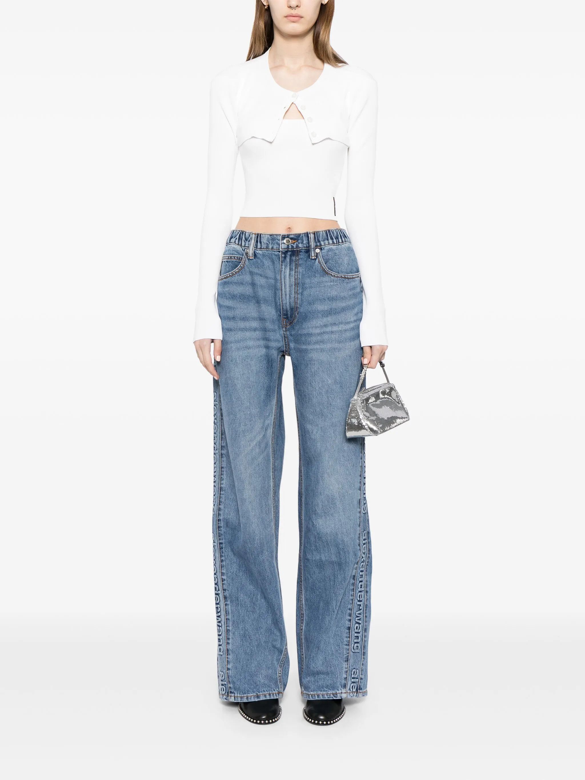 Alexander Wang o1s22i1n0225 Two-Piece Cropped Set in White Size M / US 6-8 / IT 42-44 - 2 Thumbnail