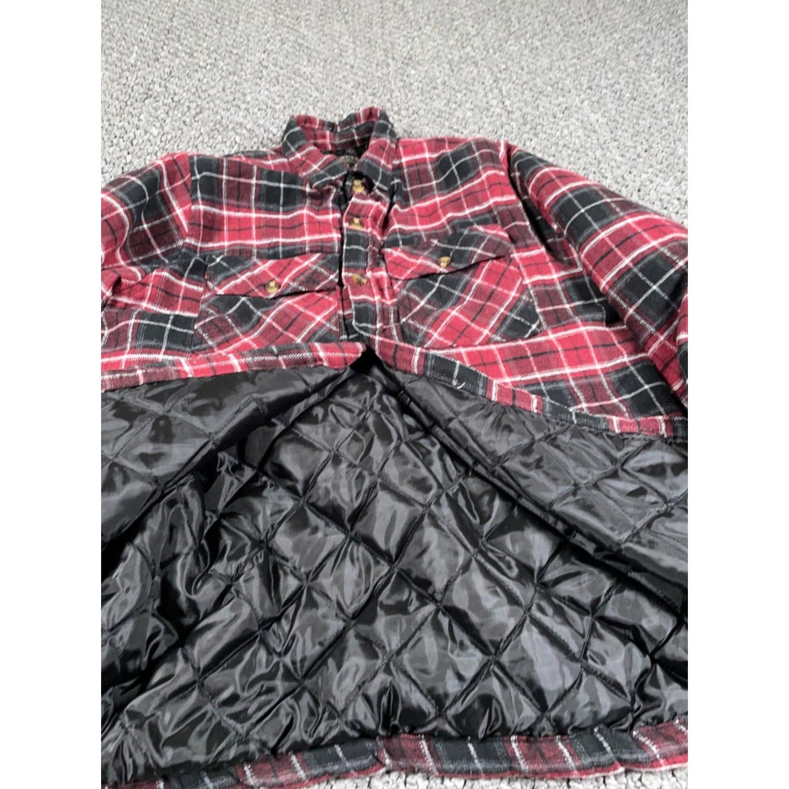 Vintage VINTAGE Workwear Quilted Flannel Shirt Jacket Adult Medium Red Black Plaid Grunge Mens Jacket Size US M / EU 48-50 / 2 - 4 Thumbnail