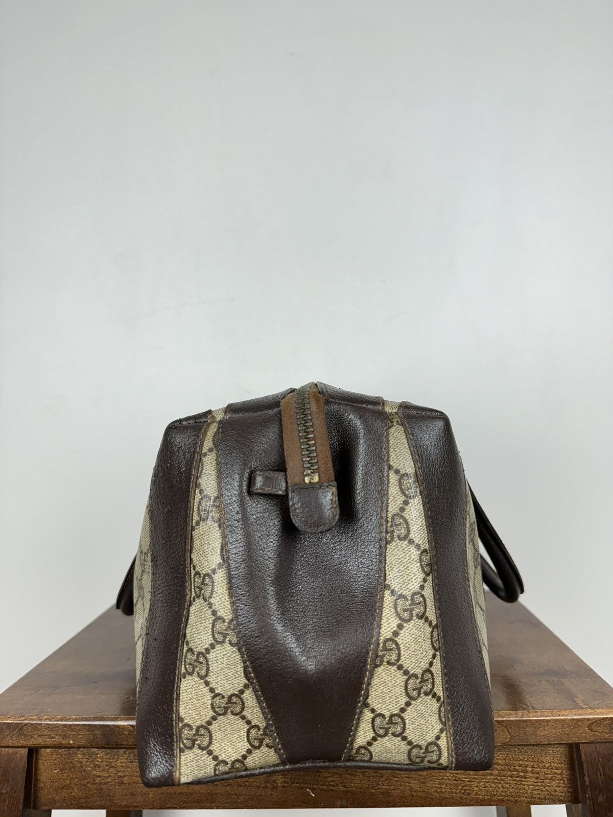 Gucci Luxury vintage rare Gucci leather Boston Bag original item Size ONE SIZE - 5 Thumbnail