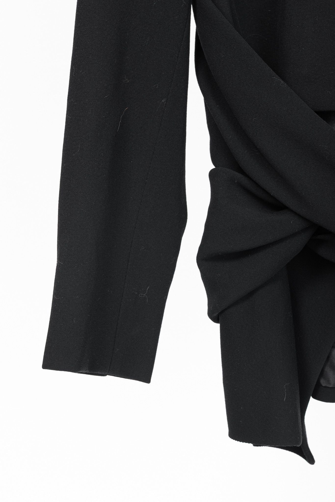 Donna Karan Donna Karan New York Black Wool-Crepe Wrap Blazer Size XS / US 0-2 / IT 36-38 - 6 Thumbnail