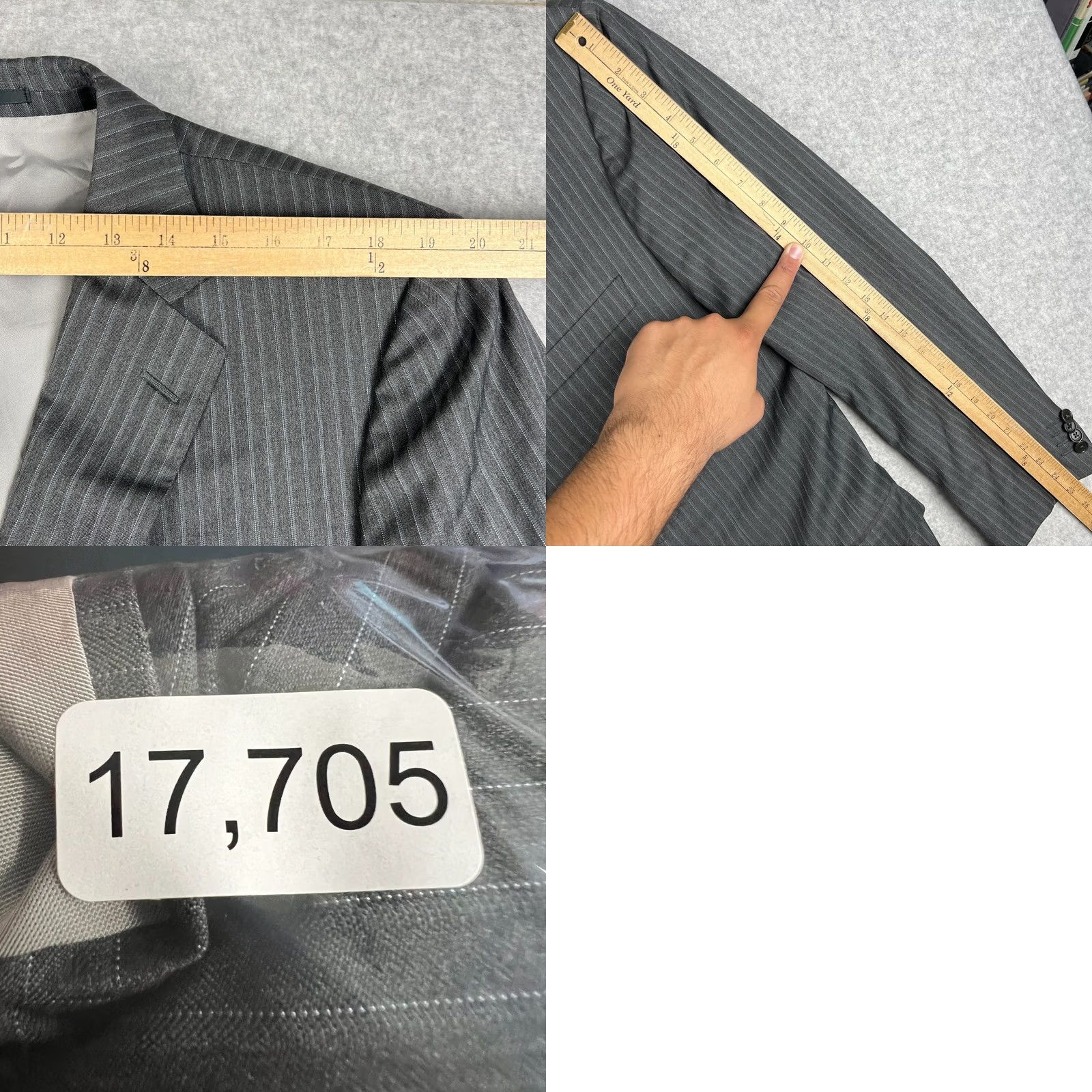 Ermenegildo Zegna Ermenegildo Zegna Wool Blazer Sport Coat 46L Mens Grey Striped Suit Jacket Size 46R - 8 Thumbnail