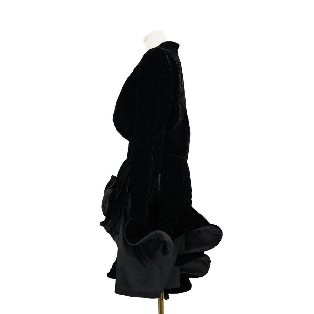Designer Samir Vintage Black Velvet Dress And Jacket Set Size M / US 6-8 / IT 42-44 - 6 Thumbnail
