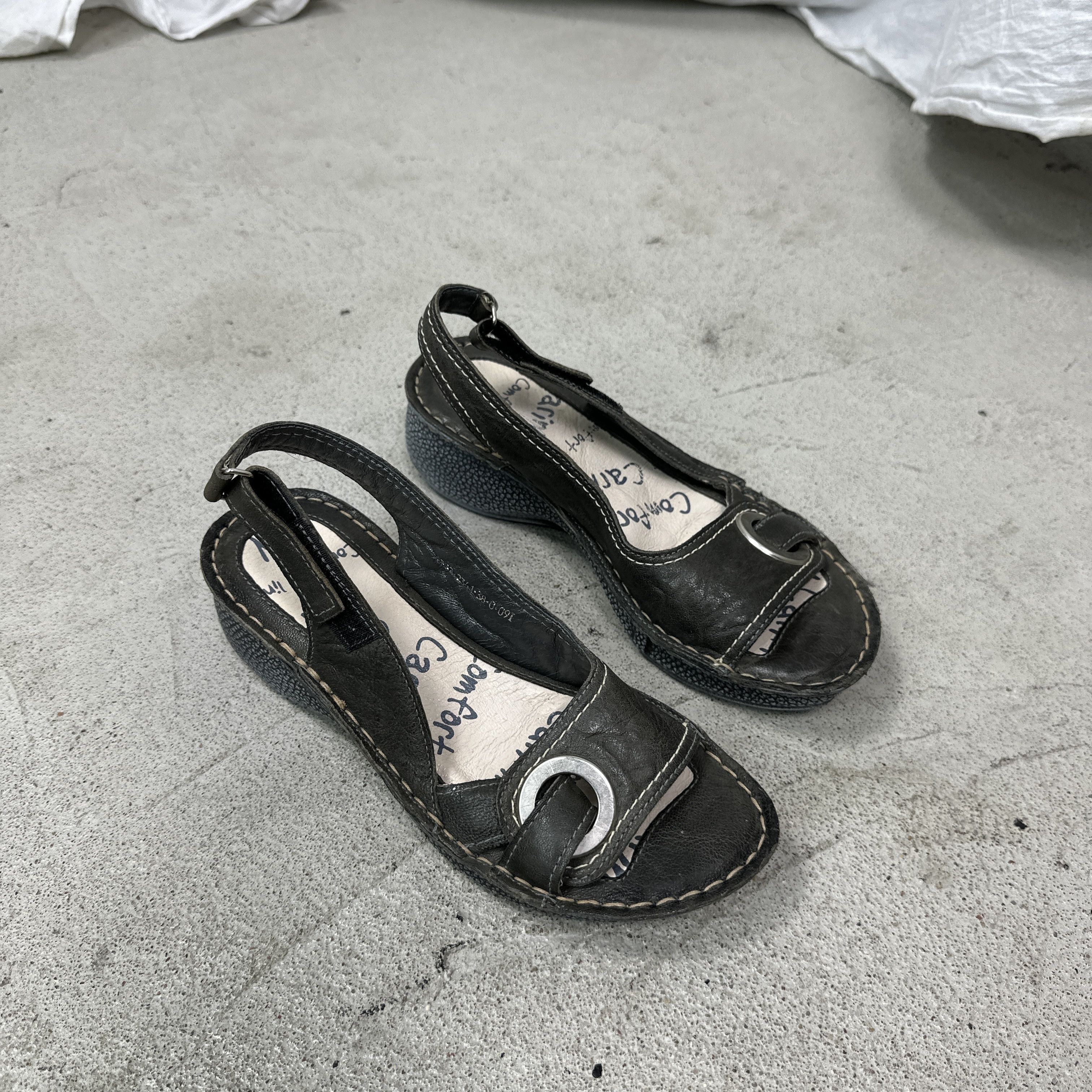 Vintage Vintage Avant Garde Grunge Leather Buckled Platform Y2K Size US 8 / IT 38 - 10 Thumbnail