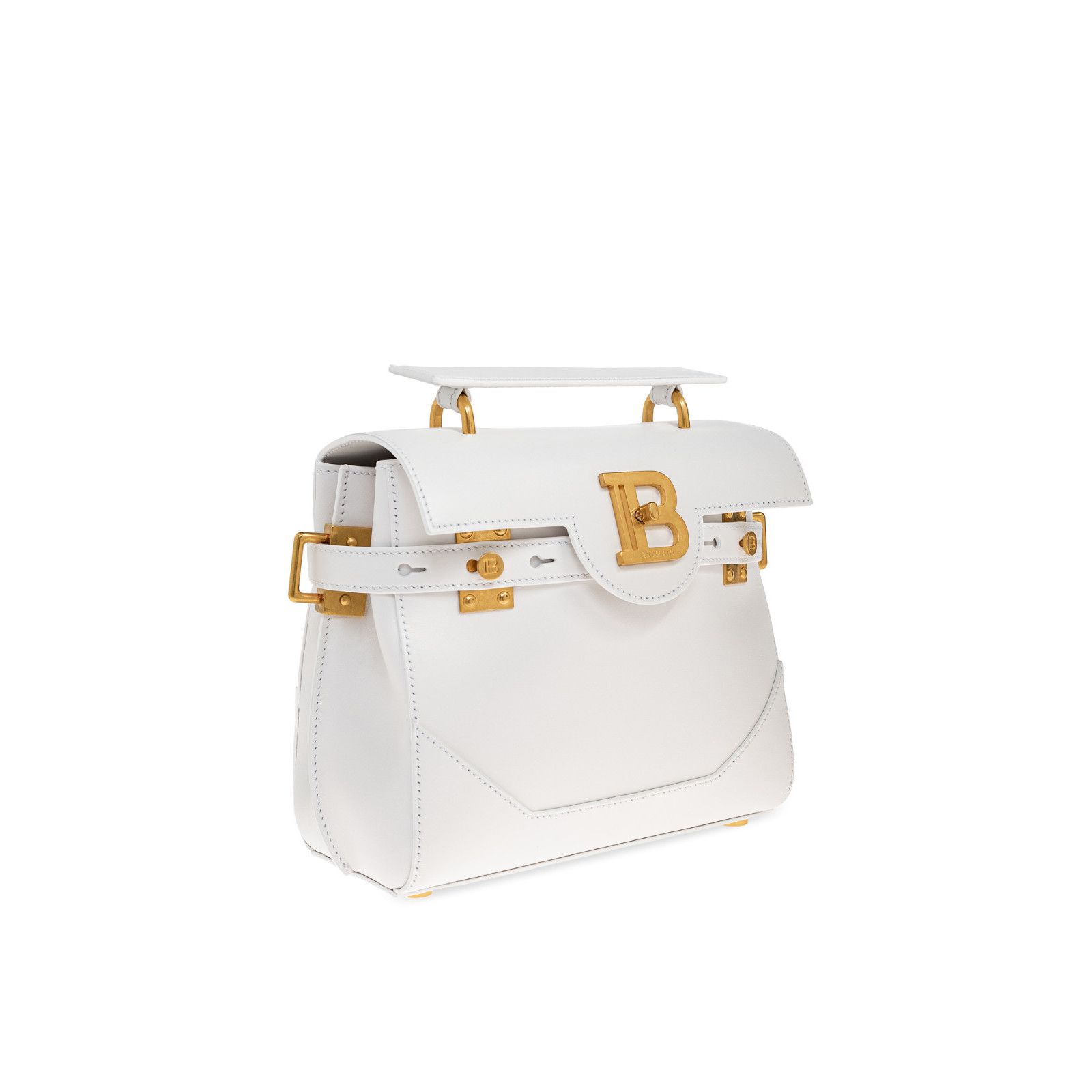 Balmain BALMAIN B-Buzz 23 White Leather Top Handle Bag New & Authent Size ONE SIZE - 3 Thumbnail