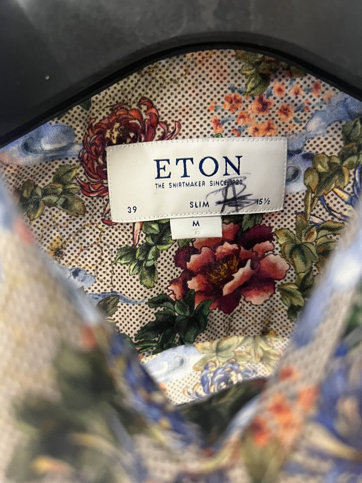 Eton × Vintage VERY RARE ETON ITALIAN DESIGNER FLOWER LONG SLEEVE SHIRT Size US M / EU 48-50 / 2 - 5 Thumbnail