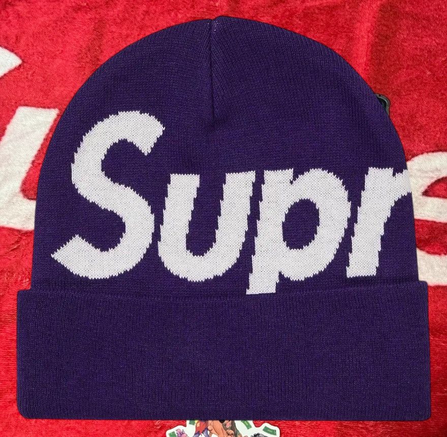 Supreme Supreme Big Logo Beanie dark violet Size ONE SIZE - 1 Thumbnail