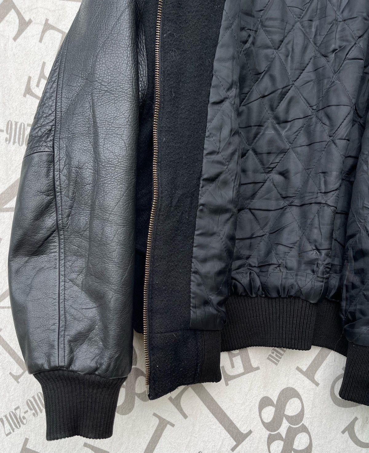 Issey Miyake 🔥Vintage 80's Steam Boat Japan Leather Sleeve Bomber Jacket Size US M / EU 48-50 / 2 - 20 Thumbnail