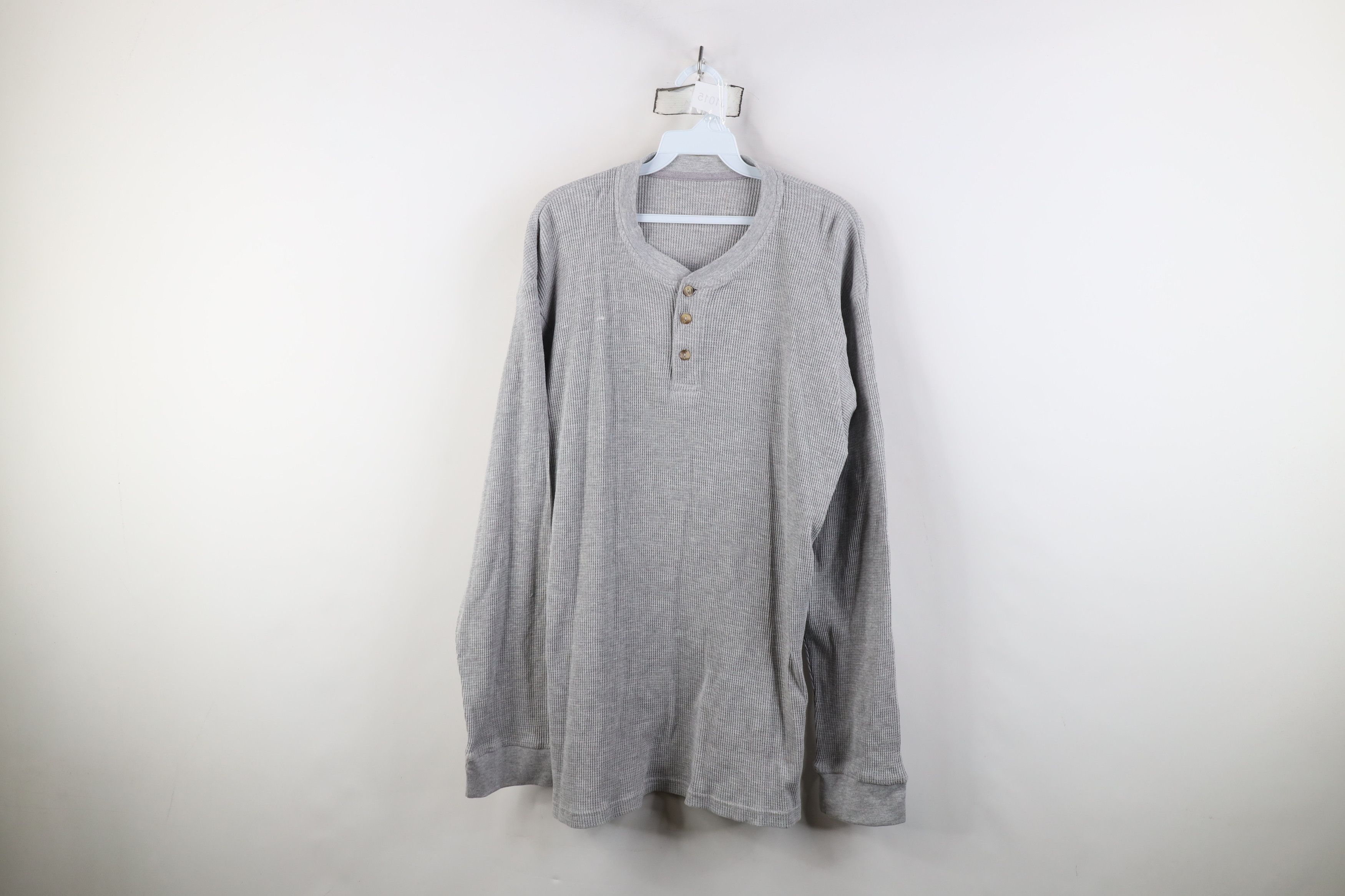 Vintage Vintage 90s Streetwear Knit Long Sleeve Henley T-Shirt Size US L / EU 52-54 / 3 - 1 Thumbnail