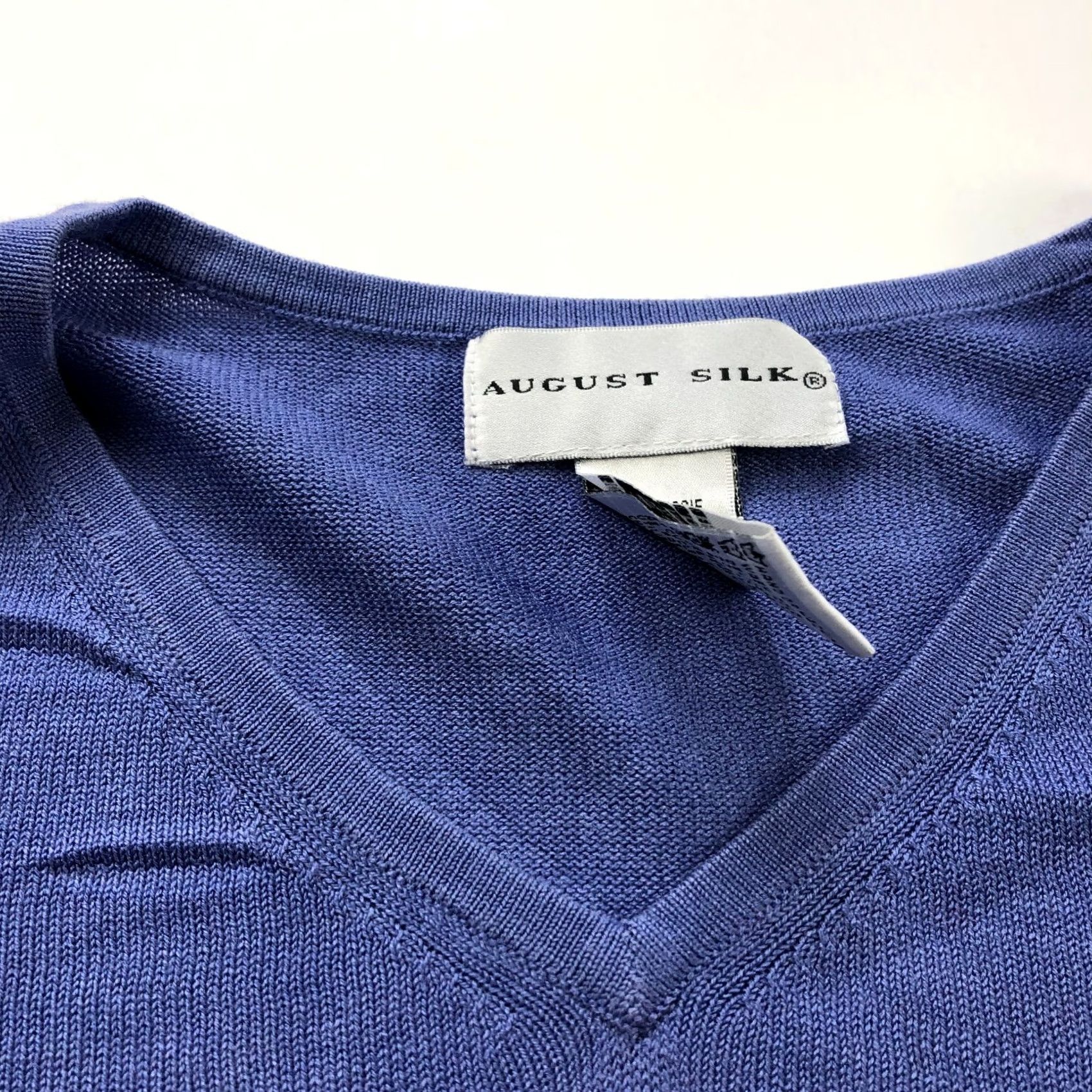 Vintage August Silk Plus 1X Silk V-Neck Pullover Sweater Blue Purple Womens 1X Pullover Knit Crew Neck Casual Party/Cocktail Size XL / US 12-14 / IT 48-50 - 7 Thumbnail