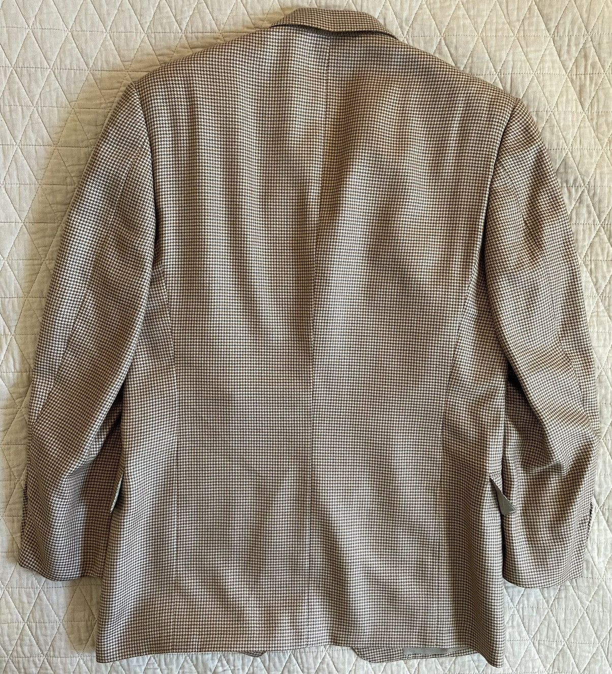 Ermenegildo Zegna × Vintage Houndstooth Check Silk & Camelhair Jacket Size 38R - 11 Thumbnail