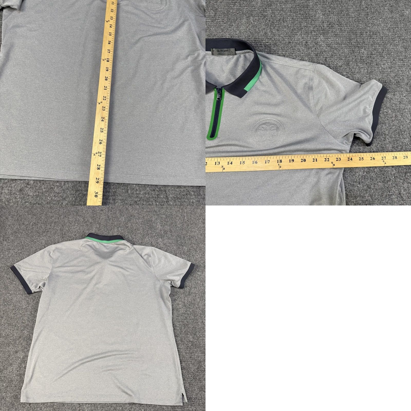 G/FORE G/FORE Golf Polo Shirt Mens Large Gray Quarter Zip Performance Short Sleeve Size US L / EU 52-54 / 3 - 8 Thumbnail