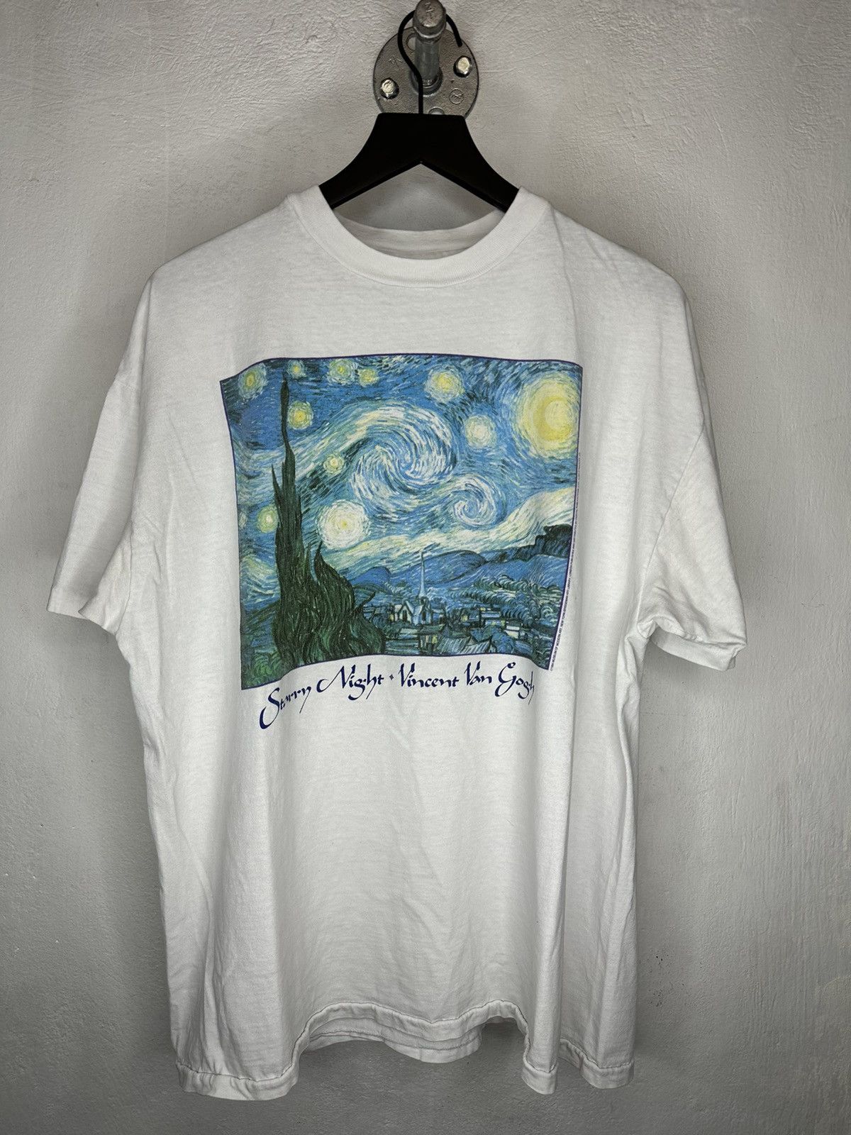 image of Art x Vintage 1994 Starry Night Vincent Van Gogh Moma Single Stitch in White, Men's (Size XL)