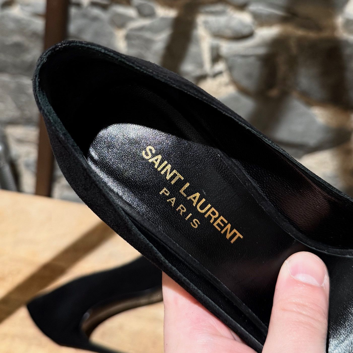 Saint Laurent Paris Saint Laurent Black Suede Paris 100 Pumps Size US 6 / IT 36 - 8 Thumbnail