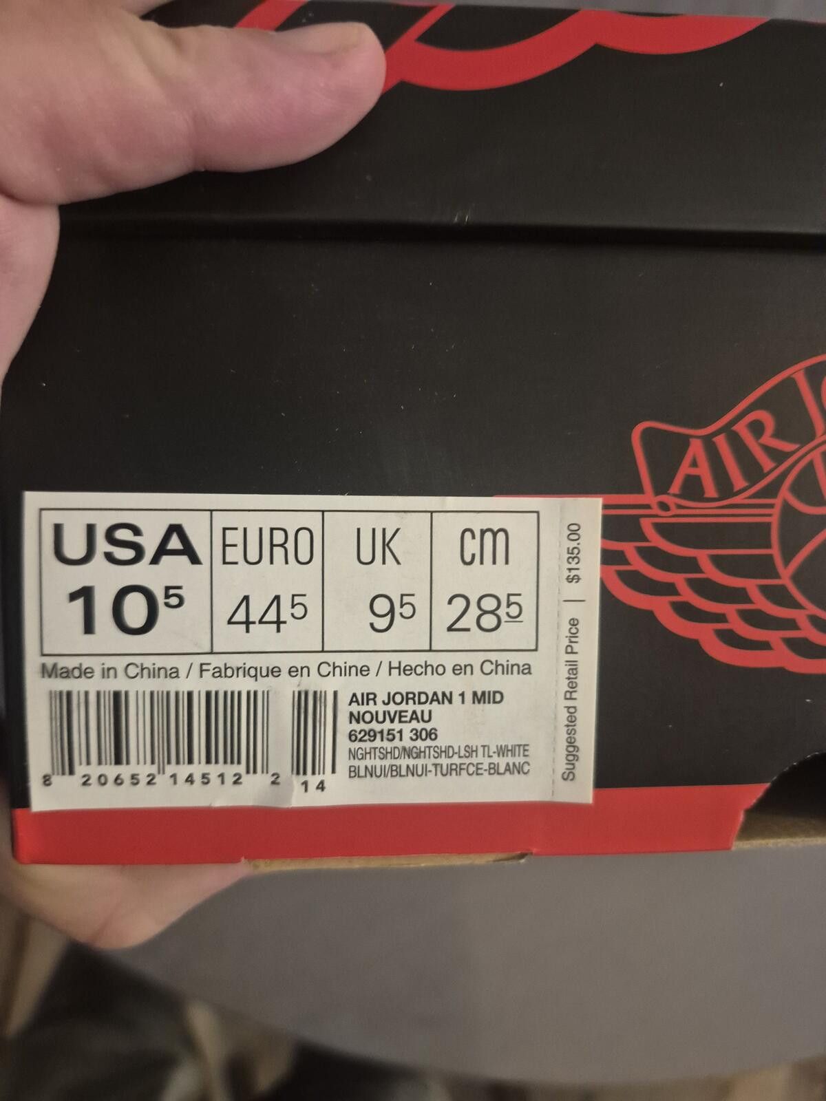 Jordan Brand Air Jordan 1 Mid Noveau Size 10.5 M Size US 10.5 / EU 43-44 - 9 Thumbnail