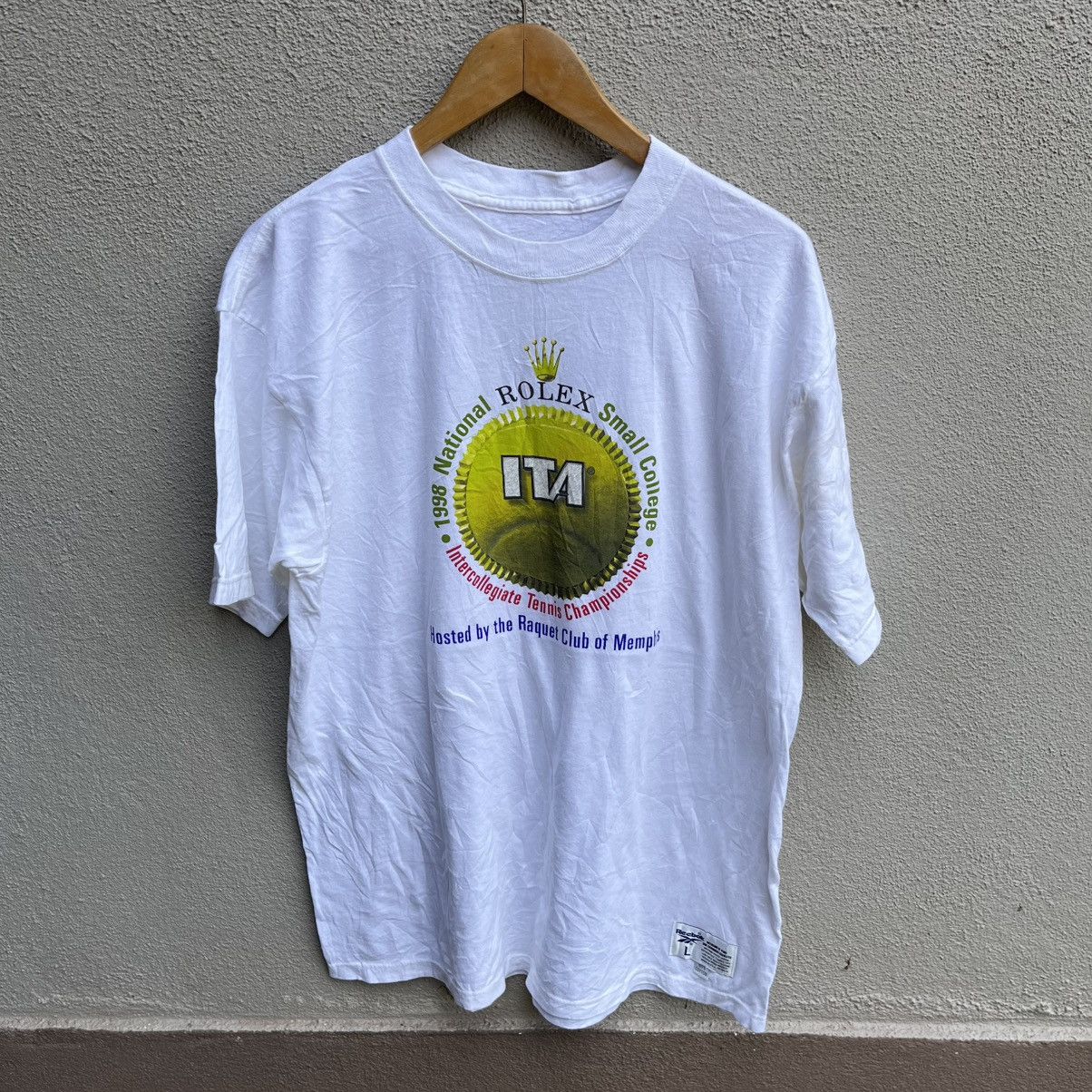 Vintage Vintage 90s ROLEX sponsor tee ITA tennis championship Size US XL / EU 56 / 4 - 1 Thumbnail