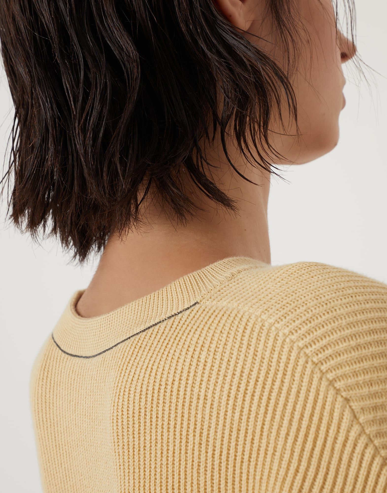 Brunello Cucinelli o1w1db10825 Sweater in Bright Yellow Size M / US 6-8 / IT 42-44 - 4 Thumbnail