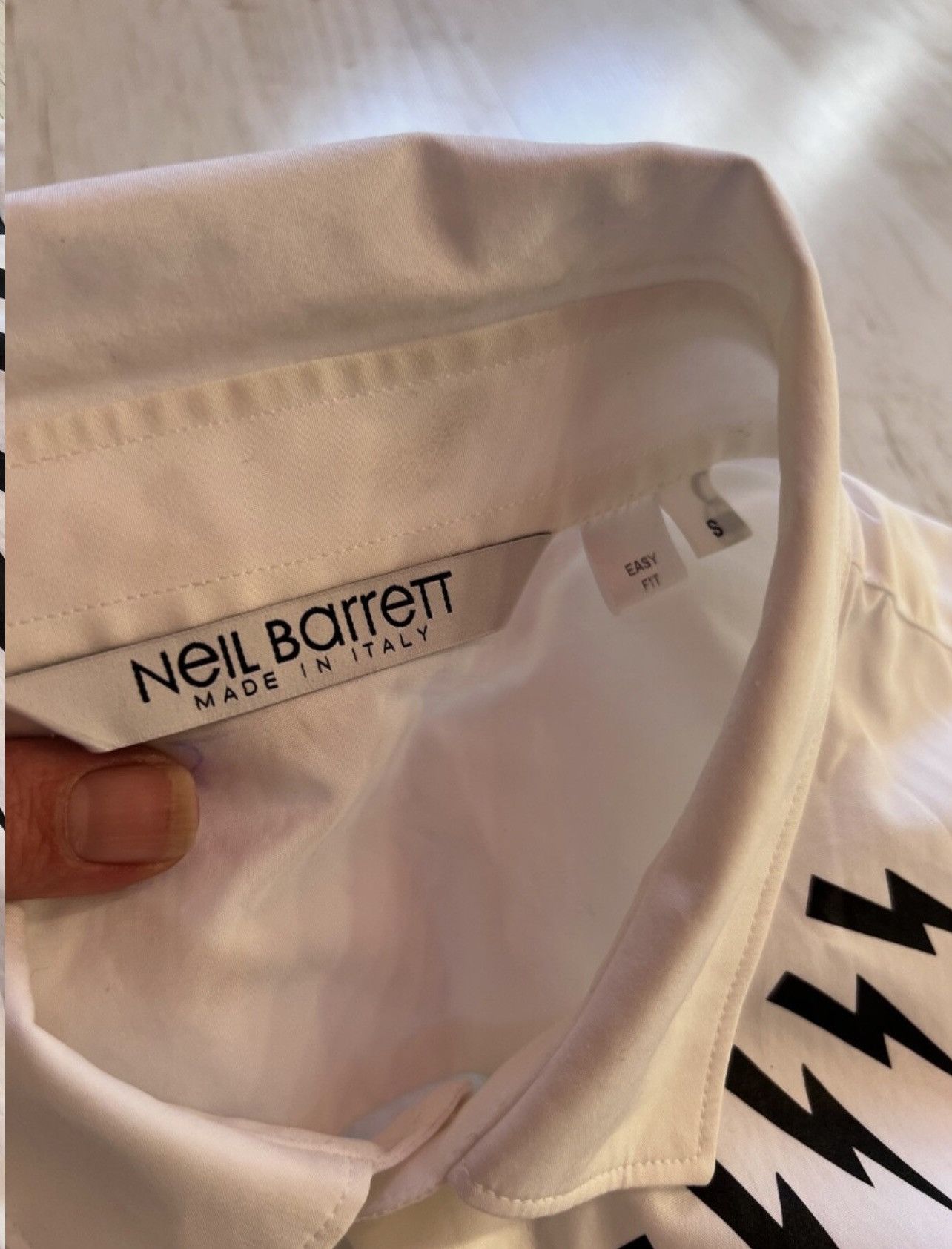 Neil Barrett Neil Barrett Lightning Logo Oversized Shirt – Size S Size US S / EU 44-46 / 1 - 9 Thumbnail