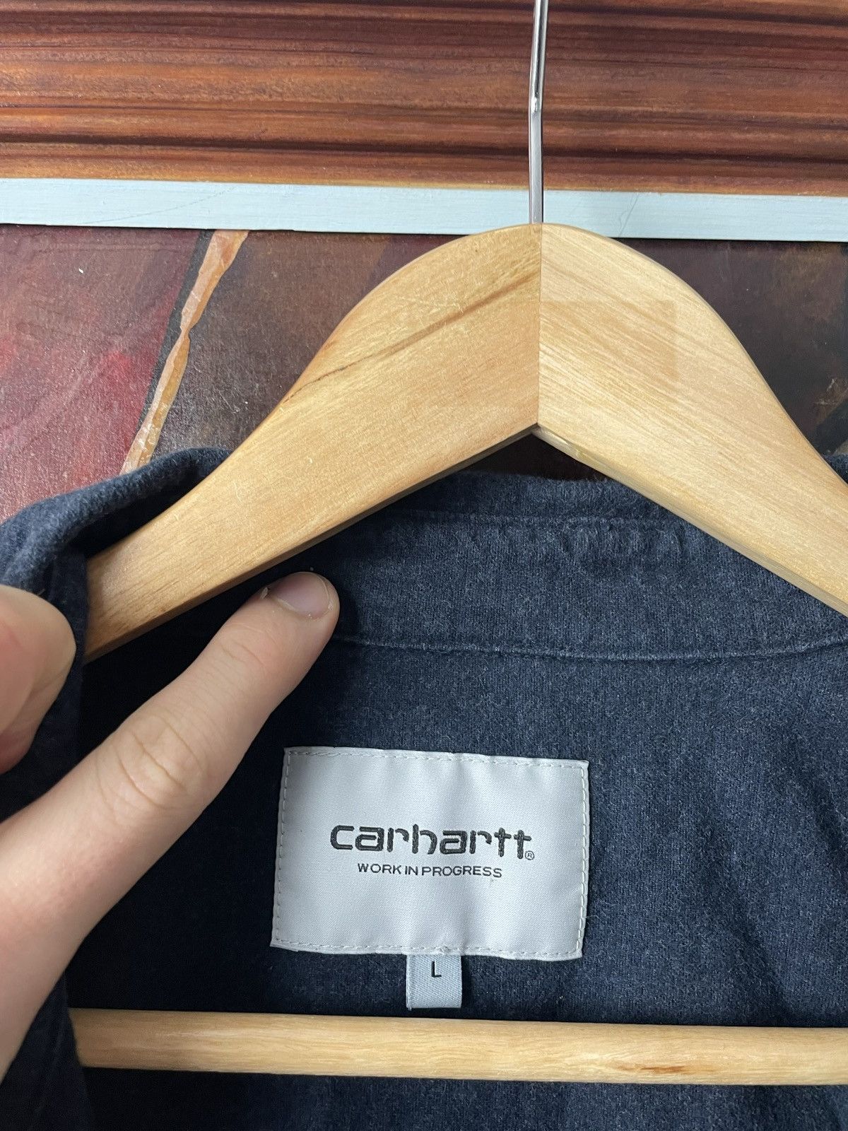 Carhartt Carhartt Shirt Button Up Work Workwear Casual Navy Rare Size US L / EU 52-54 / 3 - 4 Thumbnail