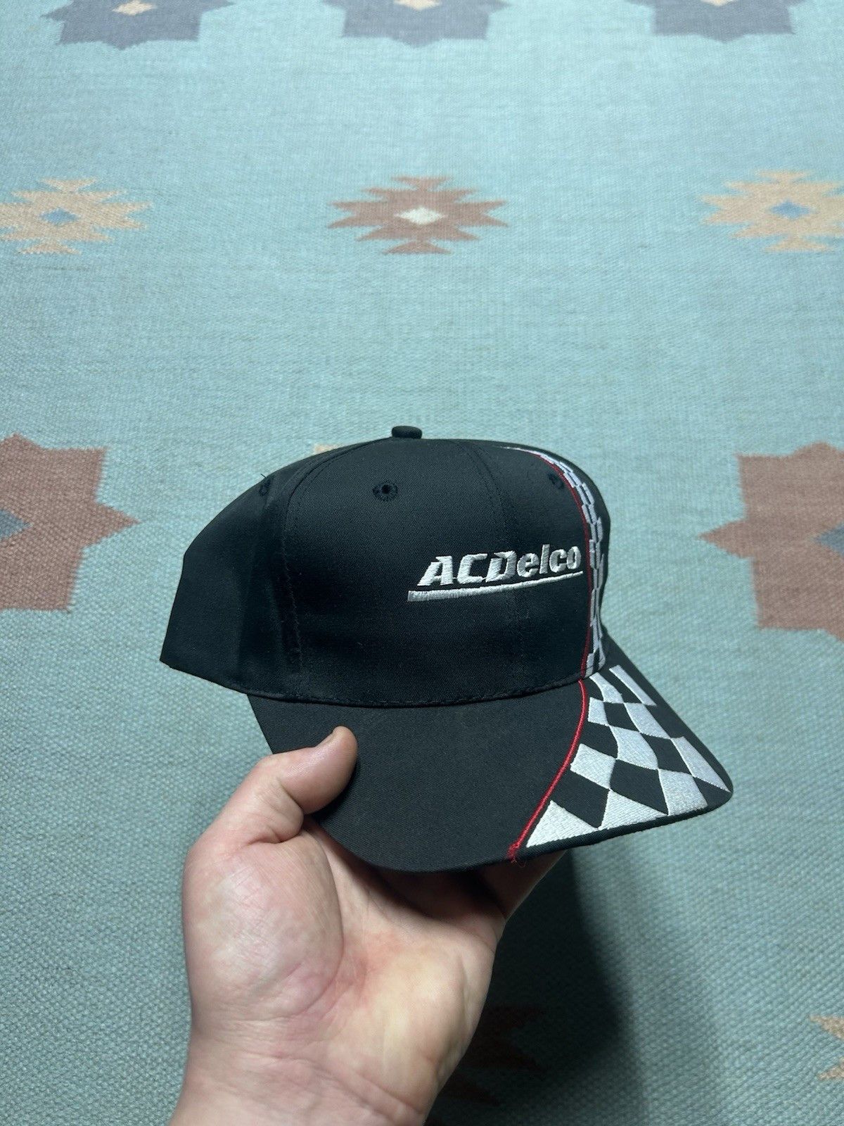 Vintage Vtg Snap hat AC Delco universal lift parts racing checkered Size ONE SIZE - 1 Thumbnail