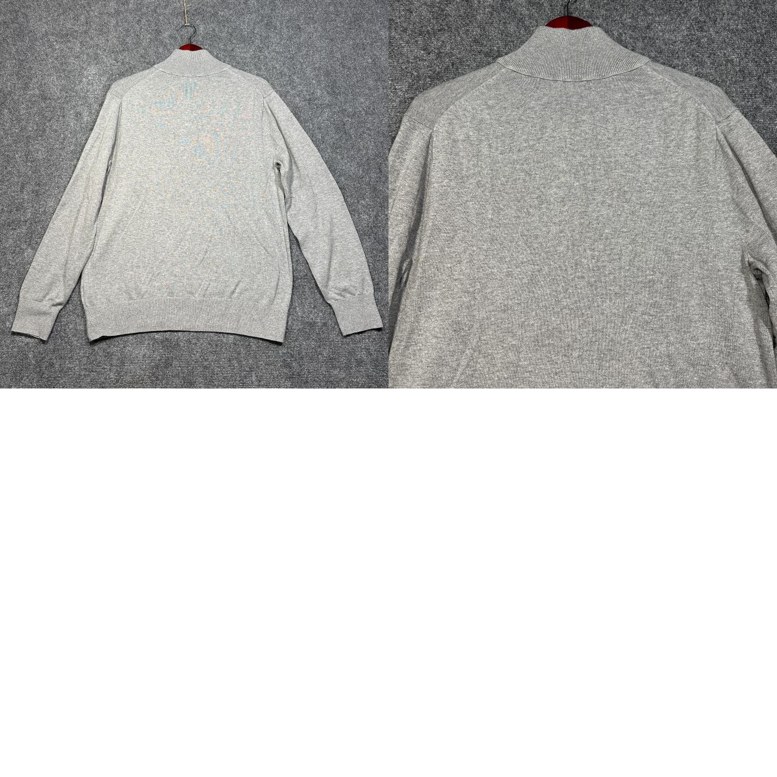 Banana Republic Banana Republic Sweater Mens L Gray Cotton 1/4 Zip Mock Neck Pullover Ribbed Cuffs Size US L / EU 52-54 / 3 - 8 Thumbnail