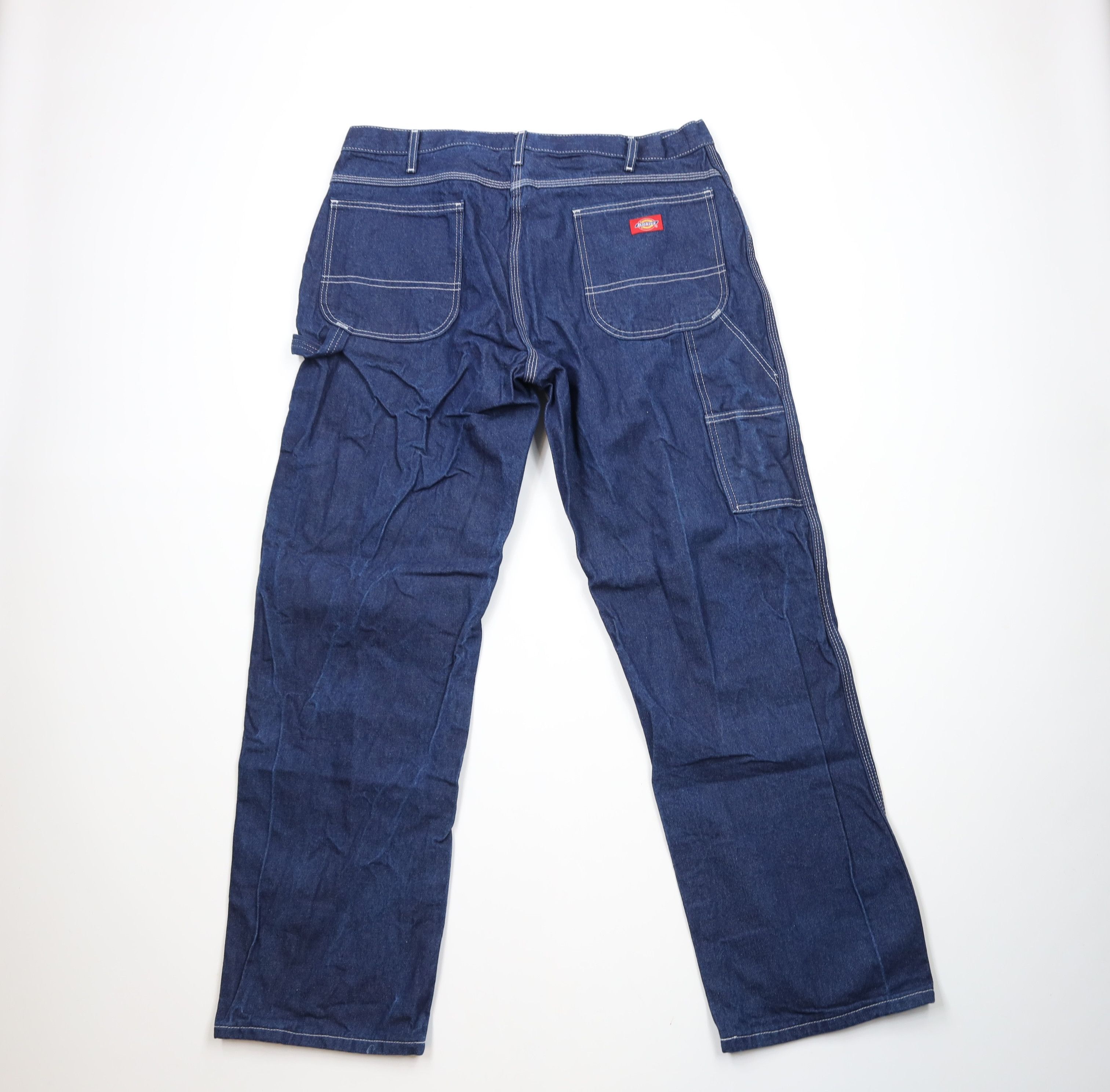 Dickies × Vintage Vintage Y2K Dickies Spell Out Wide Leg Dungaree Denim Jeans Size US 38 / EU 54 - 11 Thumbnail