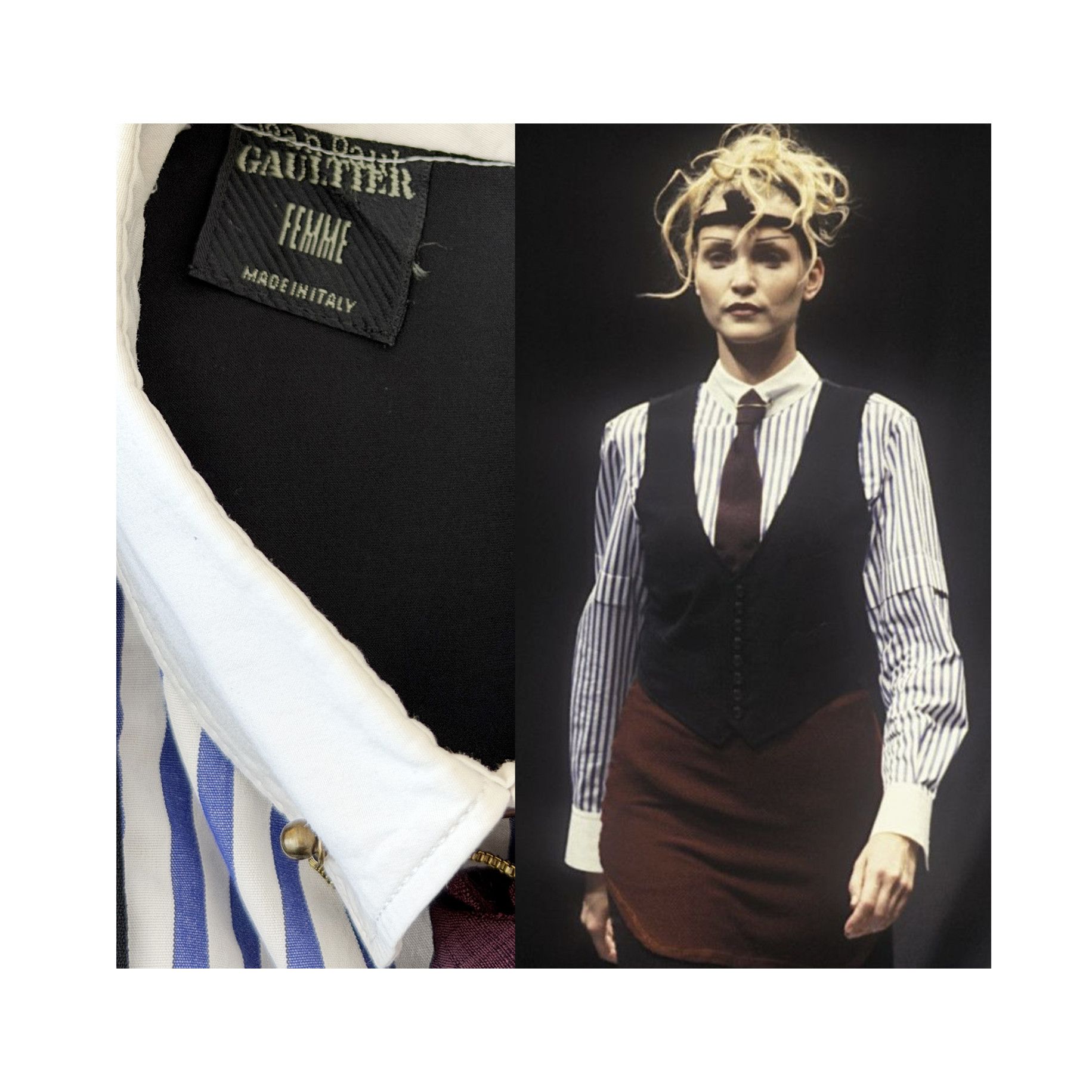 Jean Paul Gaultier 1997 archive runway JEAN PAUL GAULTIER trompe-l'oeil top Size S / US 4 / IT 40 - 8 Thumbnail