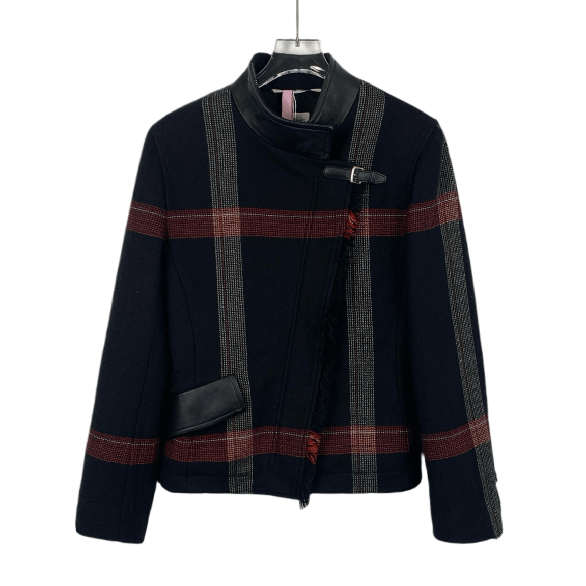 Hermes Hermes Colorblock Striped Wool & Leather Jacket 36 XS Size XS / US 0-2 / IT 36-38 - 1 Thumbnail