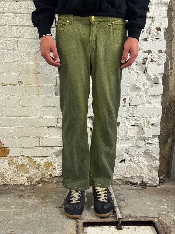 Roberto Cavalli 2000s Roberto Cavalli Gradient Green Glitter Pants Size 26" / US 2 / IT 38 - 3 Thumbnail