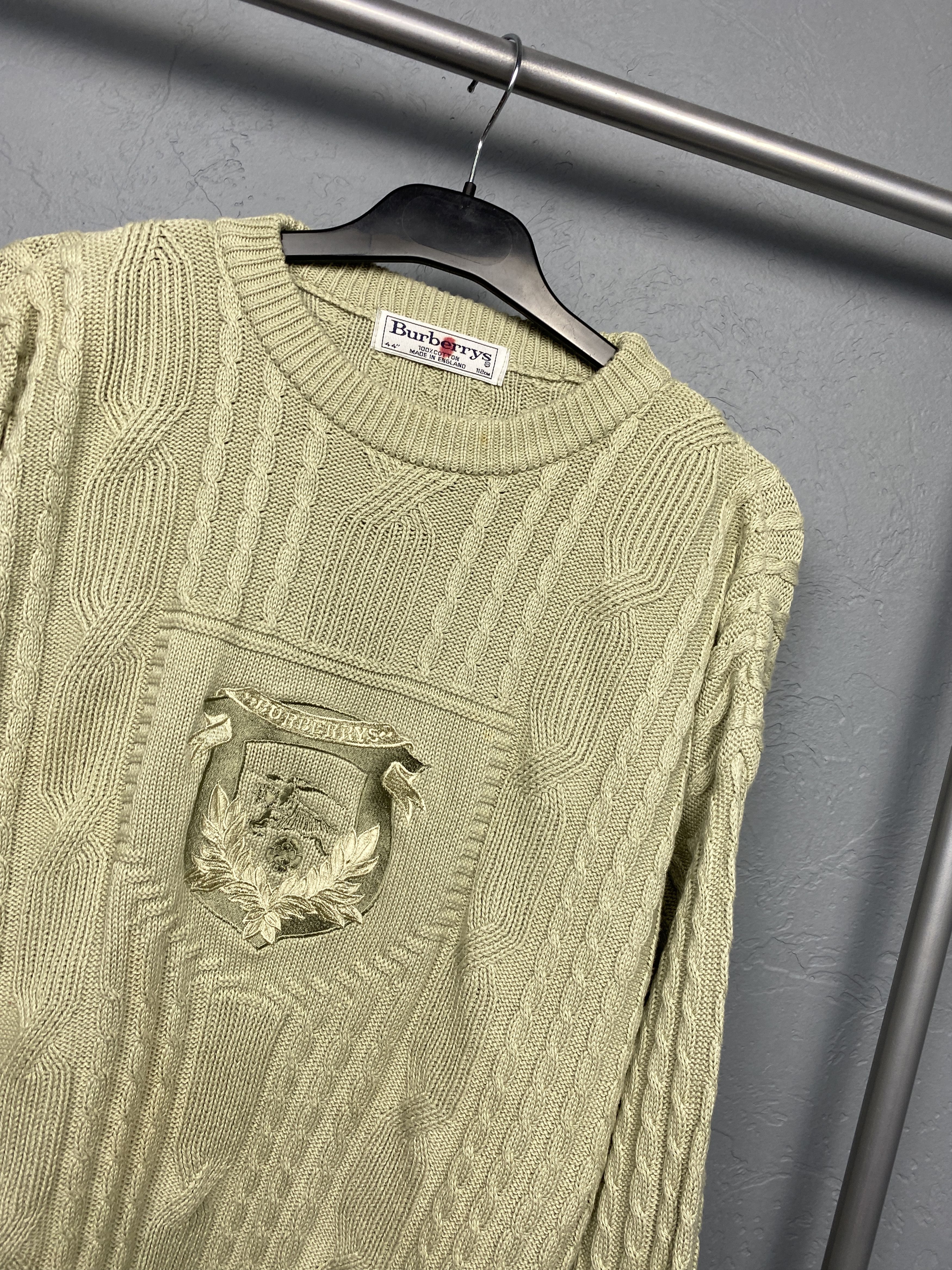 Burberry Burberrys 90s Vintage Mens Crew Neck Knit Sweater Size US L / EU 52-54 / 3 - 2 Thumbnail