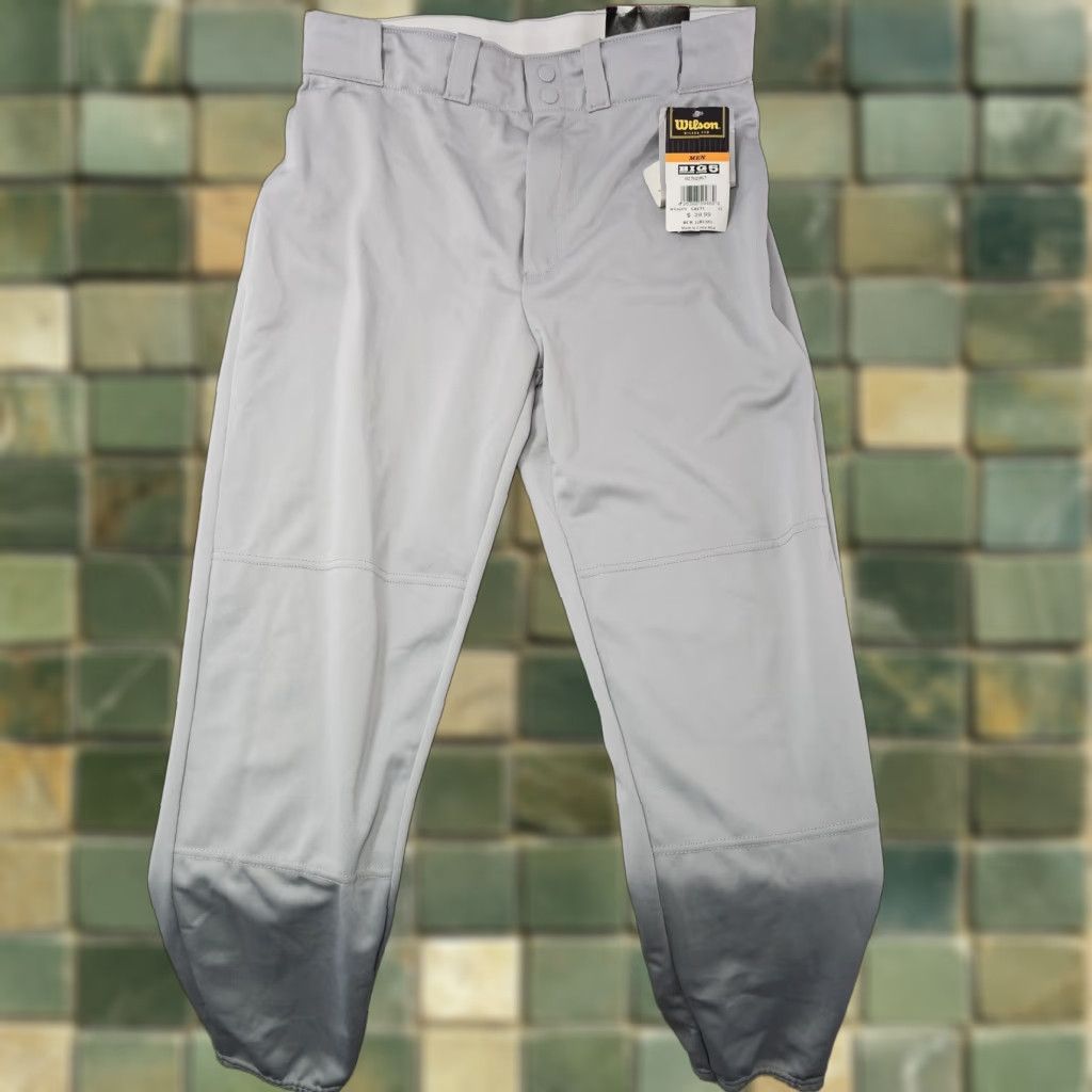 Wilson Wilson Baseball Pants Mens Large Gray Ankle Elastic Waist Pockets Performance Size US 33 - 1 Thumbnail