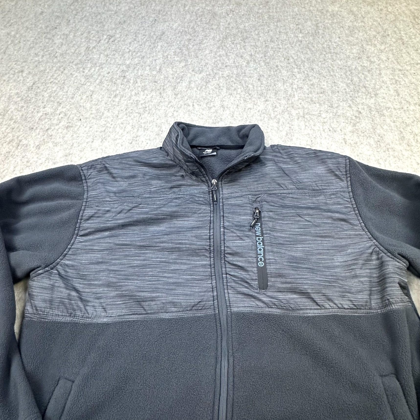 New Balance New Balance Jacket Mens 2XL Gray Full Zip Fleece Chest Pocket Athletic Warm Size US XXL / EU 58 / 5 - 2 Thumbnail