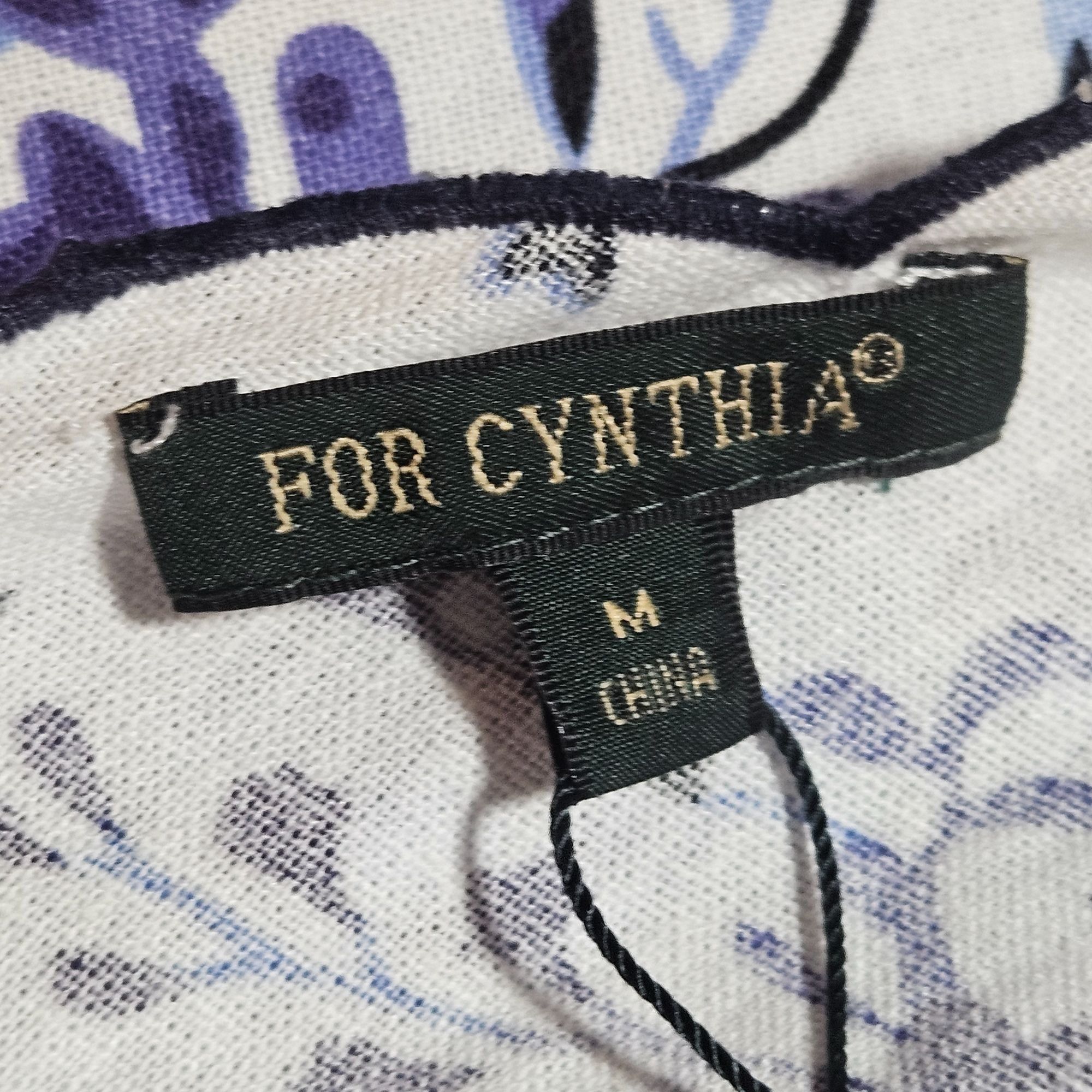 Other For Cynthia Women Blue Floral Dress M Scallop Hem Resort Sty Size M / US 6-8 / IT 42-44 - 3 Thumbnail