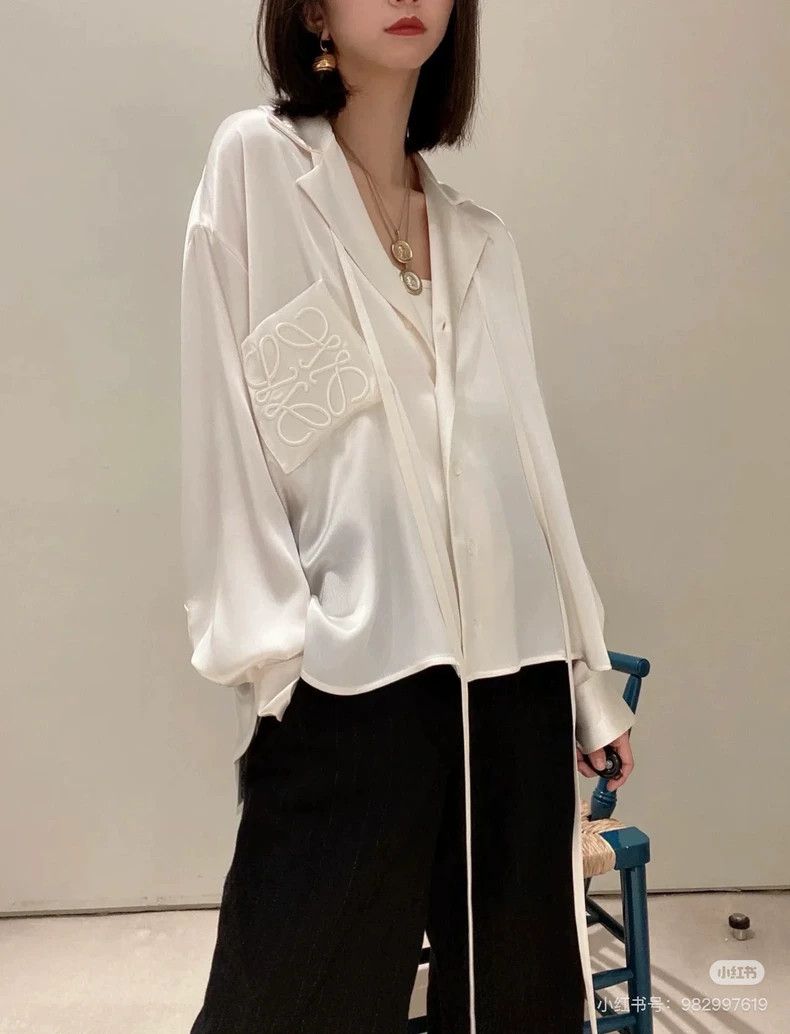 Loewe LOEWE Lace ribbon embroidered shirt jacket Size XXS / US 00 / IT 34 - 6 Thumbnail
