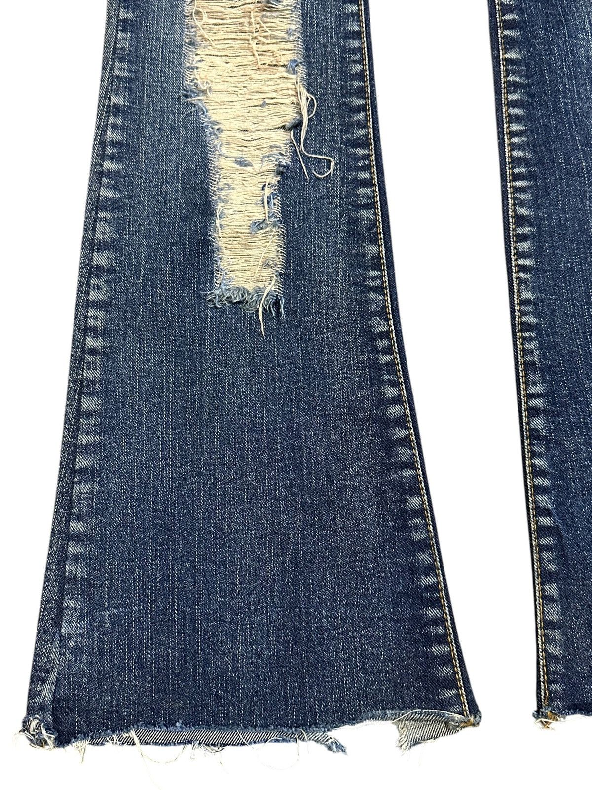If Six Was Nine Vintage Japanese Brand Double Waist Distressed Flare Jeans Size US 28 / EU 44 - 7 Thumbnail