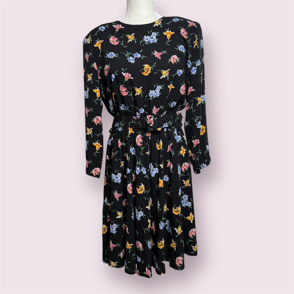 Vintage Vintage 80s Bedford Fair Belted Floral Dress Sz 16P Multi Size XL / US 12-14 / IT 48-50 - 1 Thumbnail