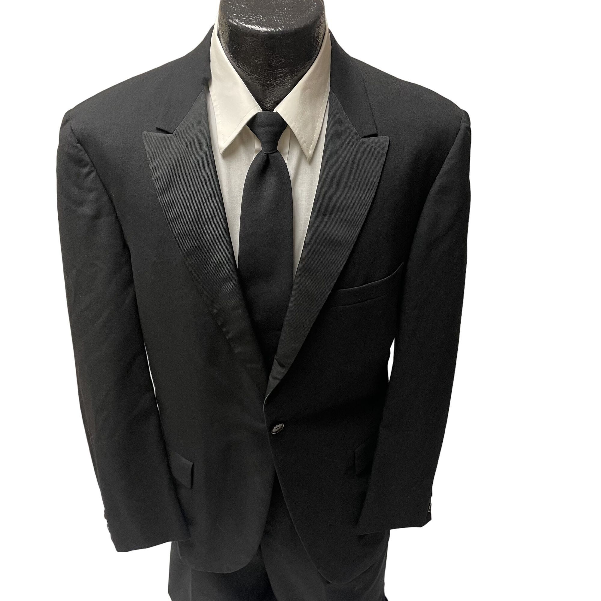 Other Vtg Lord West Black TUX Sport Coat SATIN Lapel Tuxedo Size 40L - 1 Thumbnail
