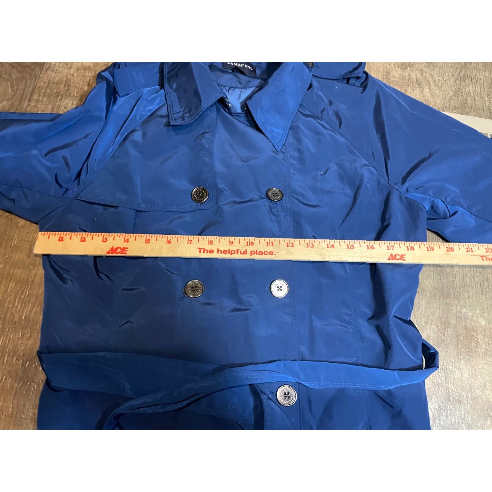 Lands' End Lands' End Jacket Rain Coat Womens M Long Sleeve Blue Button Up Size M / US 6-8 / IT 42-44 - 3 Thumbnail
